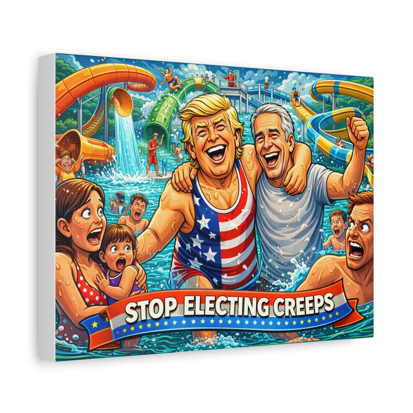 Political Satire Canvas Print — "Stop Electing Creeps"