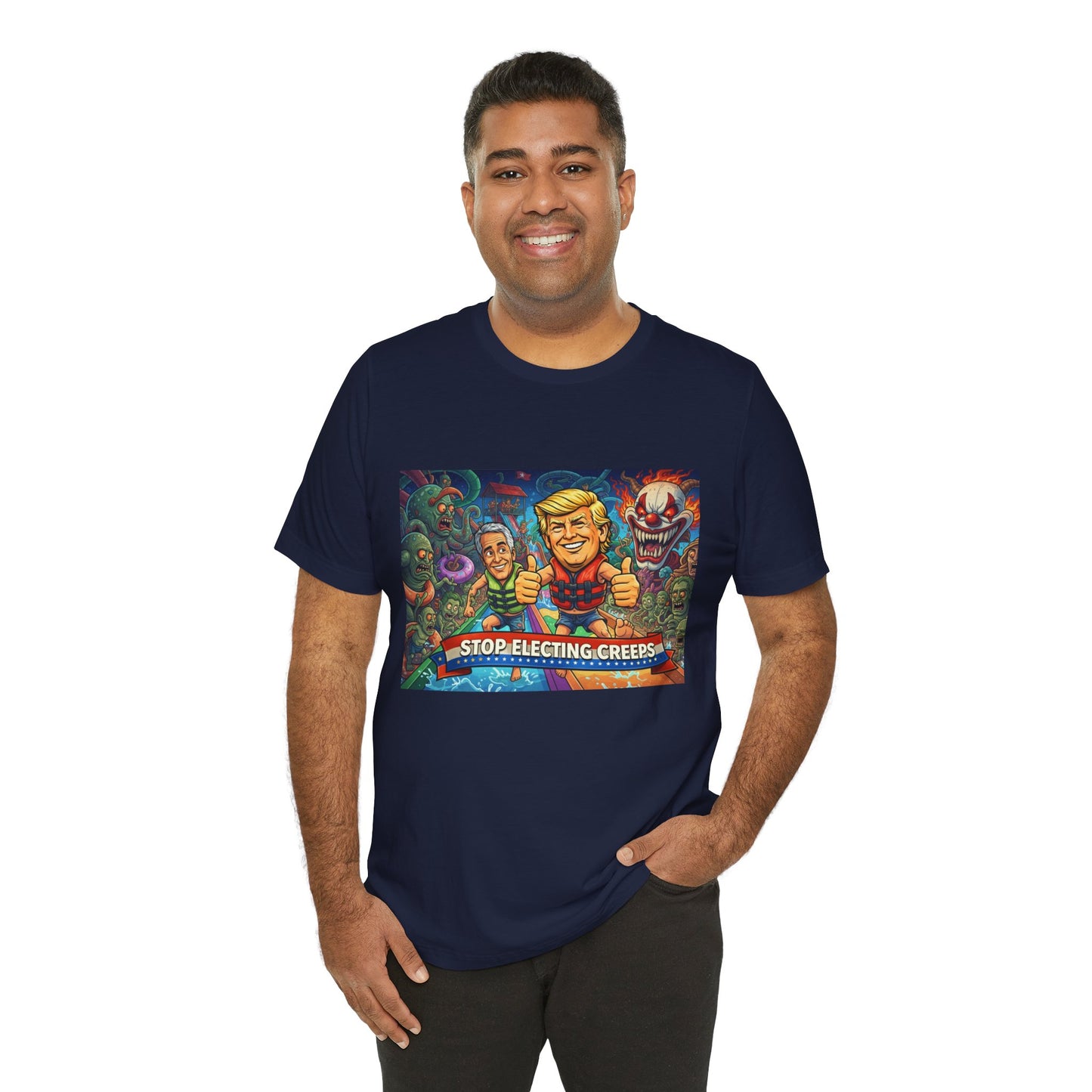 Political Graphic Tee — "Stop Electing Creeps" Bold Protest T‑Shirt