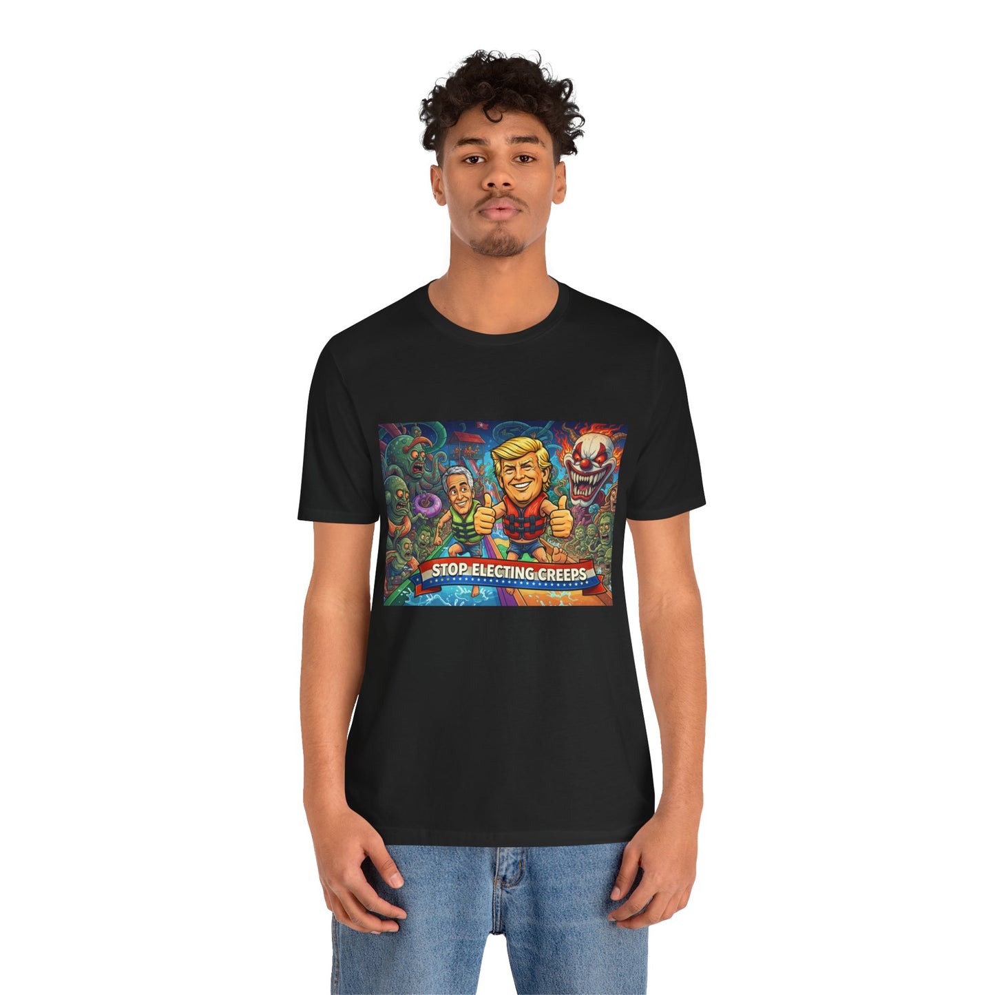 Political Graphic Tee — "Stop Electing Creeps" Bold Protest T‑Shirt