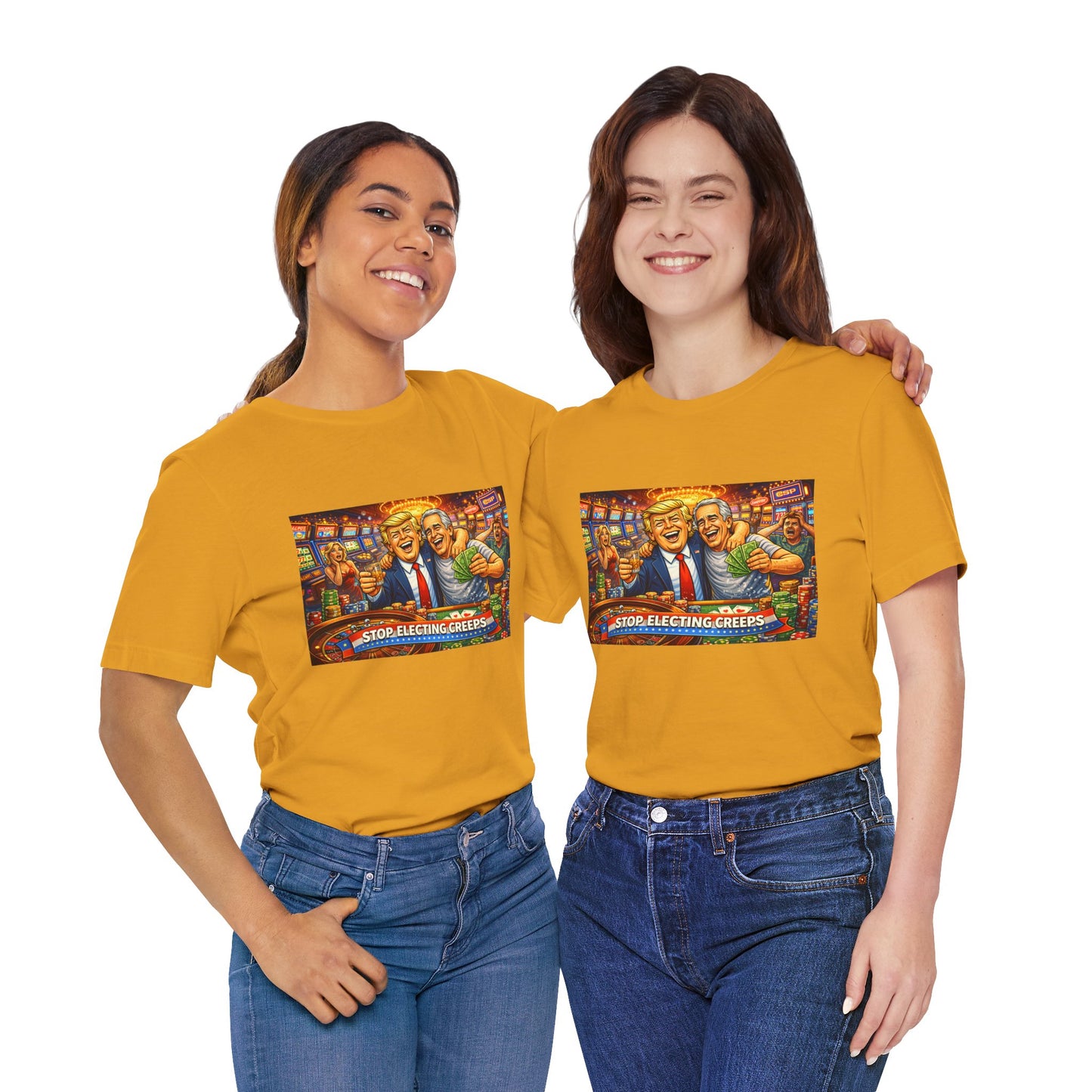 Stop Electing Creeps Graphic Tee — Political Satire T‑Shirt
