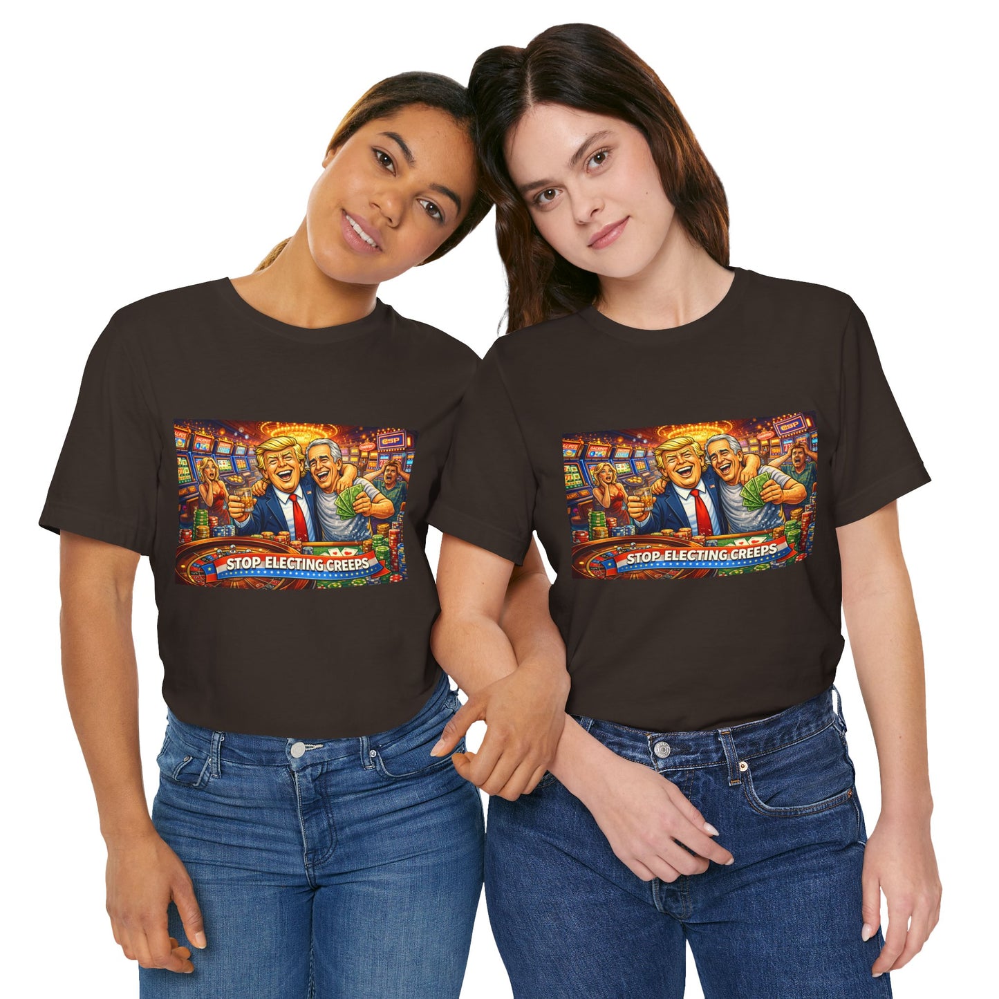 Stop Electing Creeps Graphic Tee — Political Satire T‑Shirt