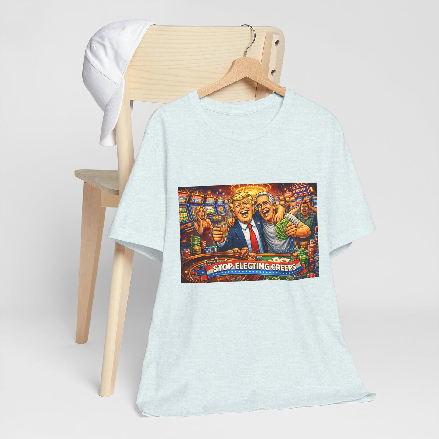 Stop Electing Creeps Graphic Tee — Political Satire T‑Shirt
