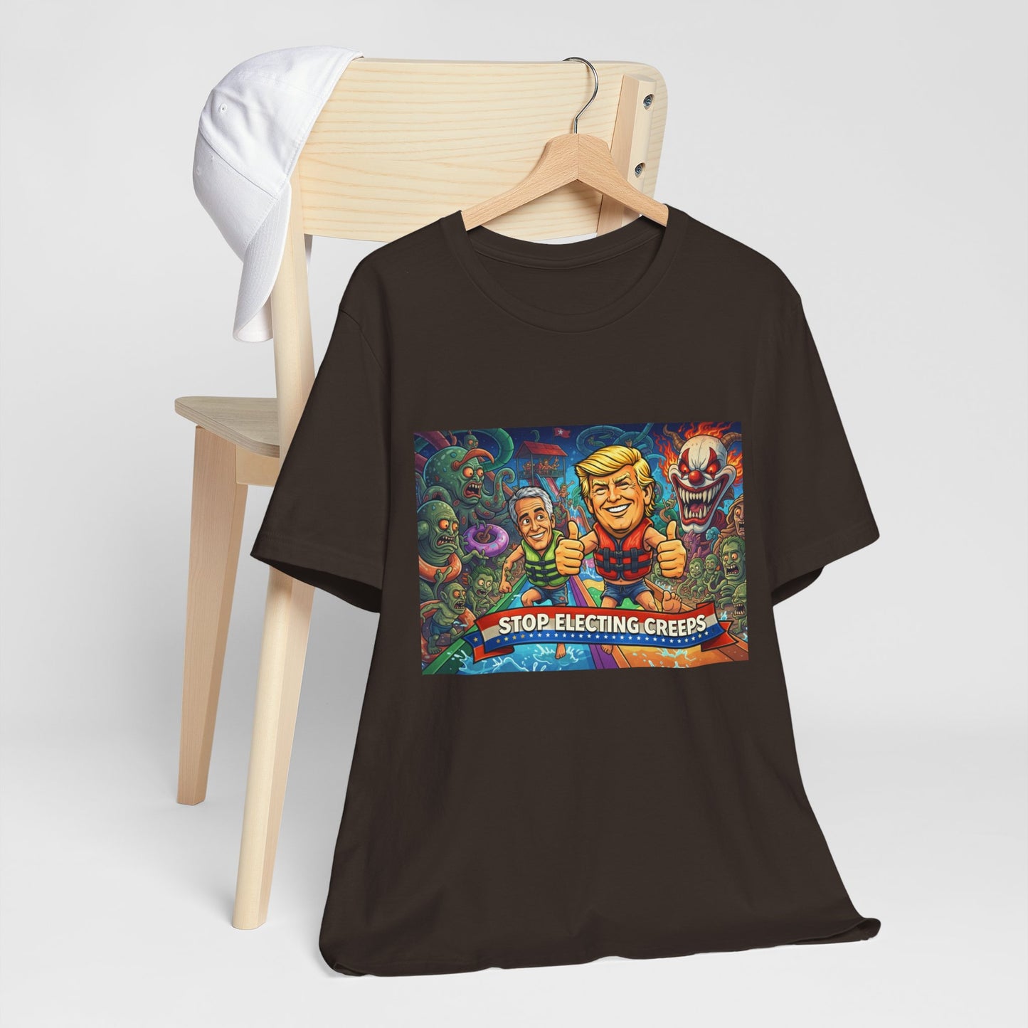 Political Graphic Tee — "Stop Electing Creeps" Bold Protest T‑Shirt