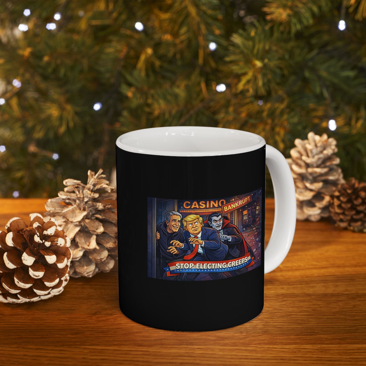 Coffee Mug — Cozy Nighttime Reading Illustration Ceramic Mug (11oz, 15oz)