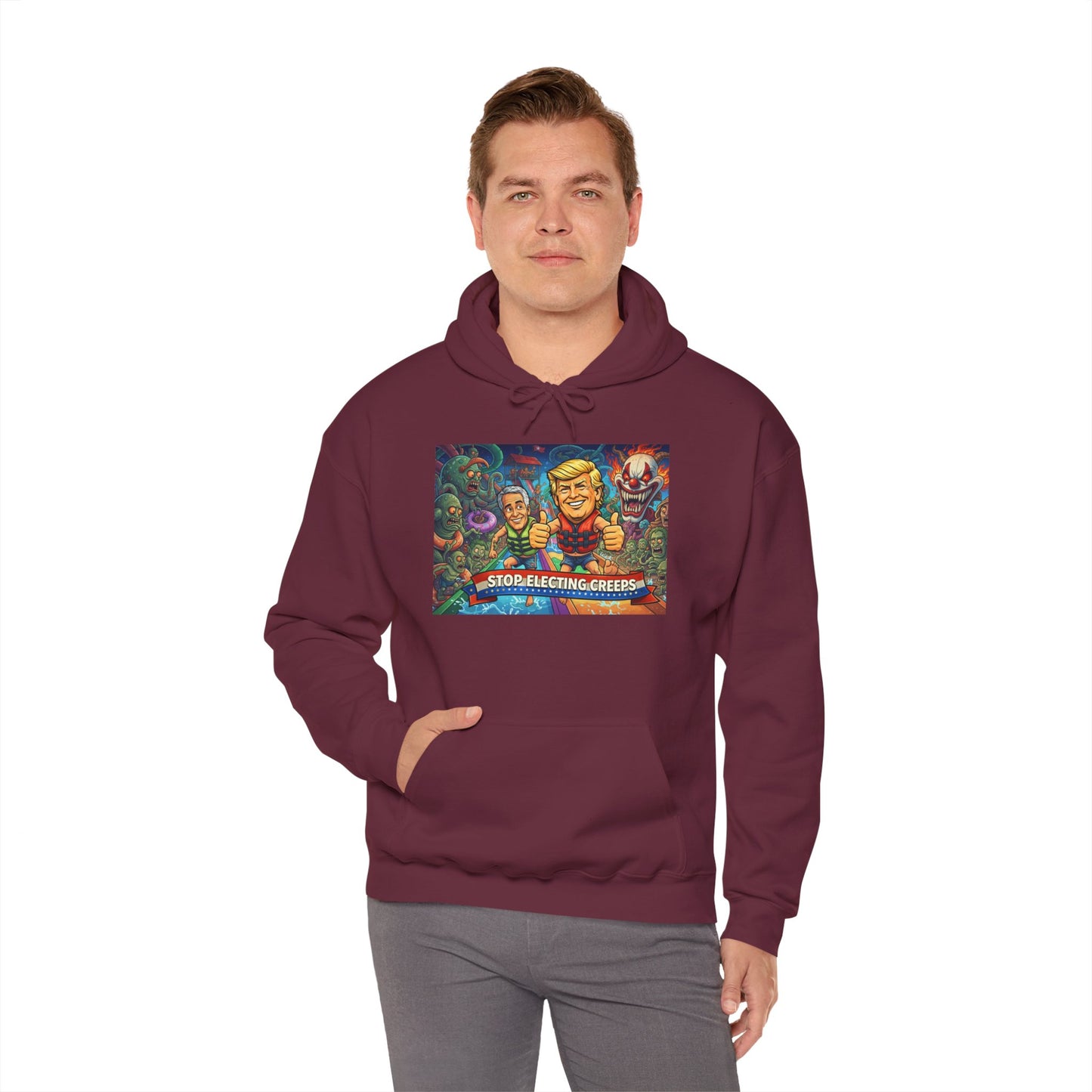 Stop Selecting Creeps Hoodie — Satirical Political Graphic Pullover