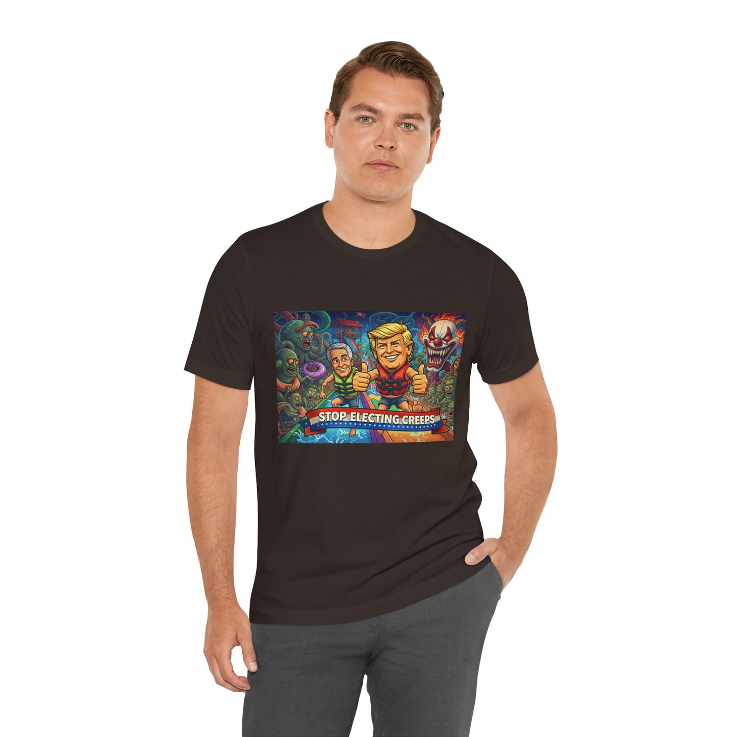 Political Graphic Tee — "Stop Electing Creeps" Bold Protest T‑Shirt