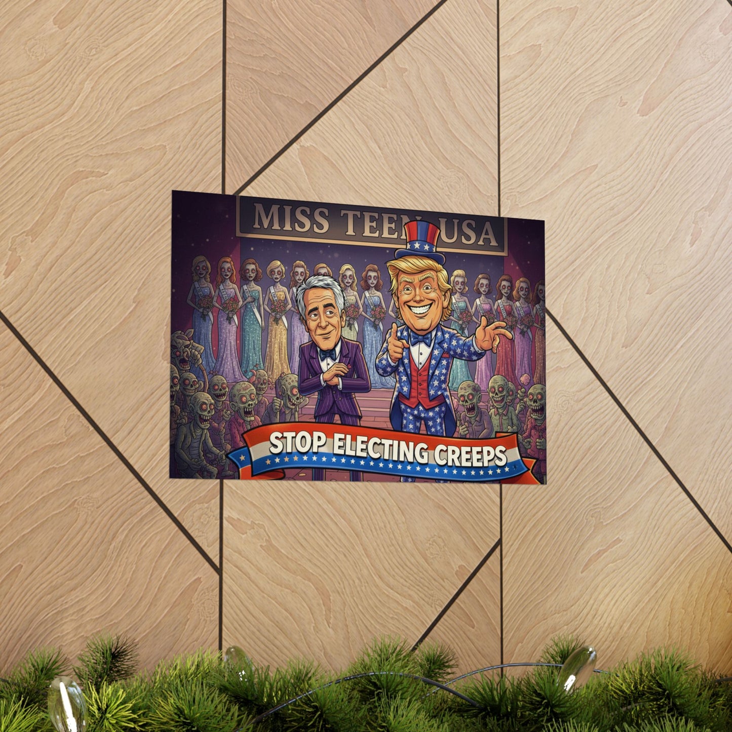 Matte Horizontal Poster — “Stop Electing Creeps” Political Satire Art
