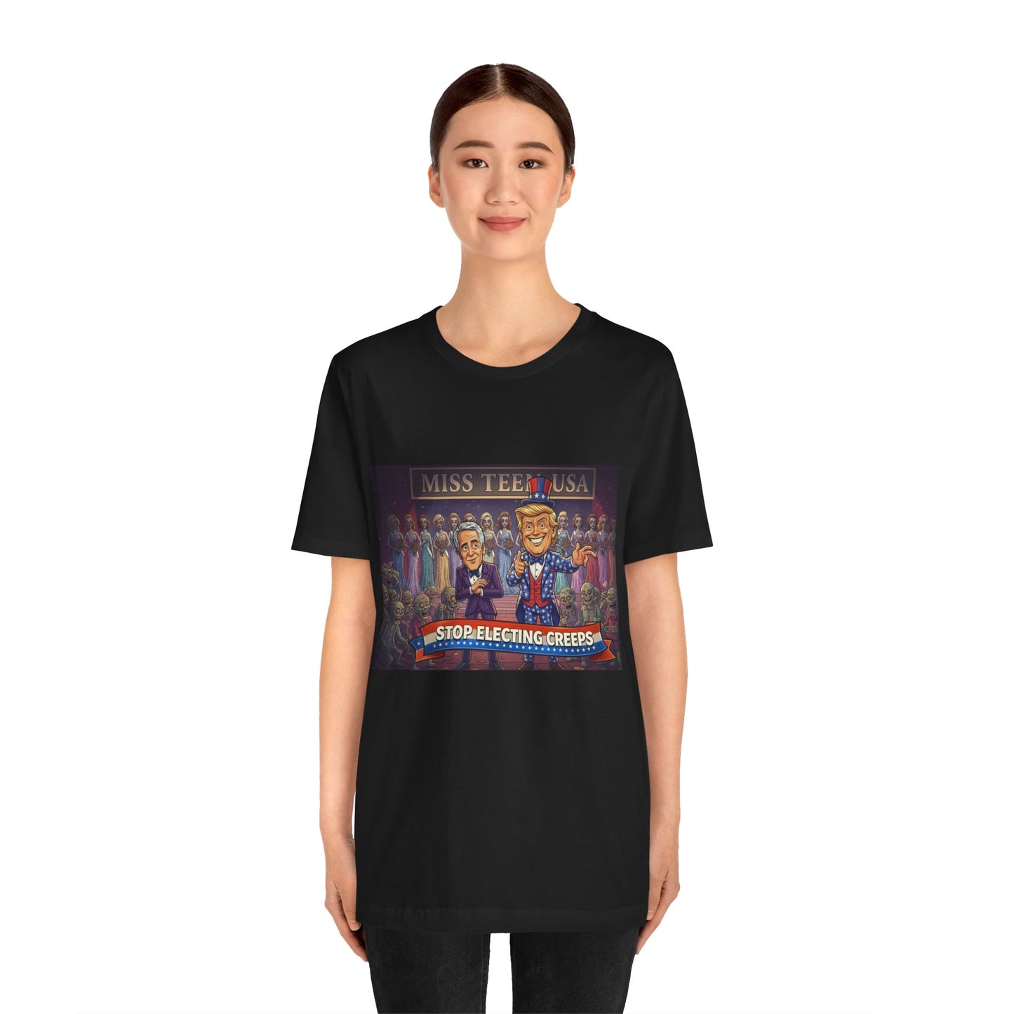 Political Satire Tee – "Stop Electing Creeps" Graphic Shirt