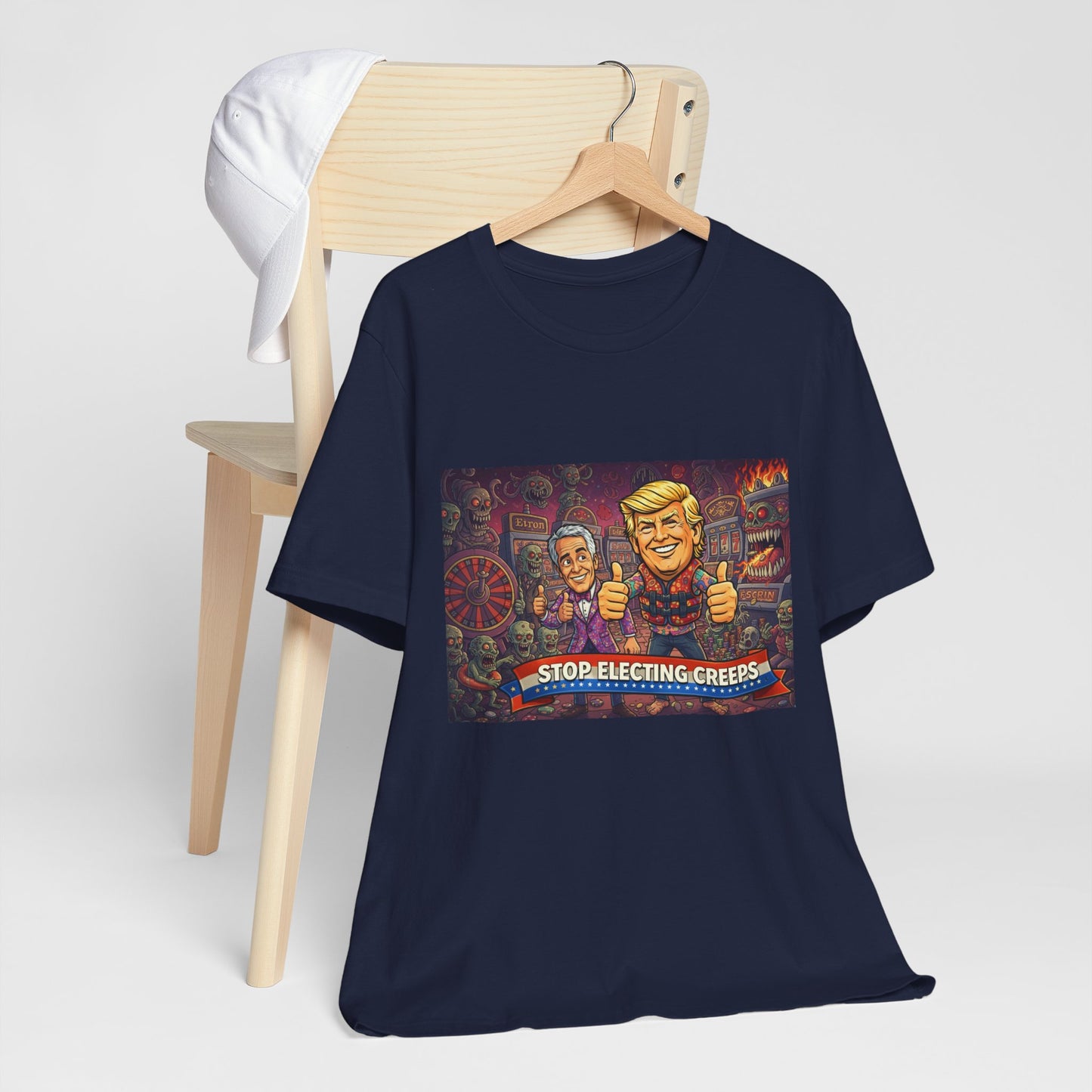 Political Satire Tee — "Stop Electing Creeps" Graphic Shirt