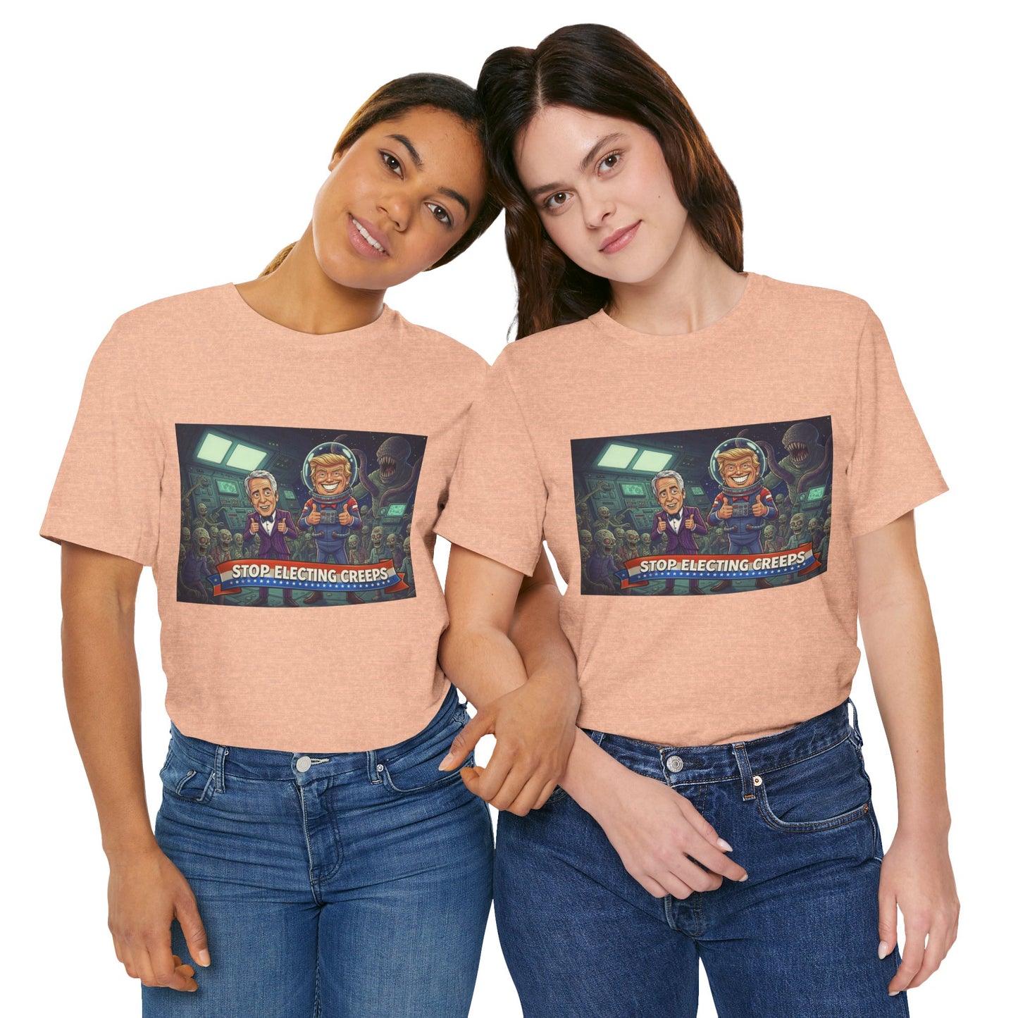Political Satire Tee — “Stop Electing Creeps” Graphic Shirt