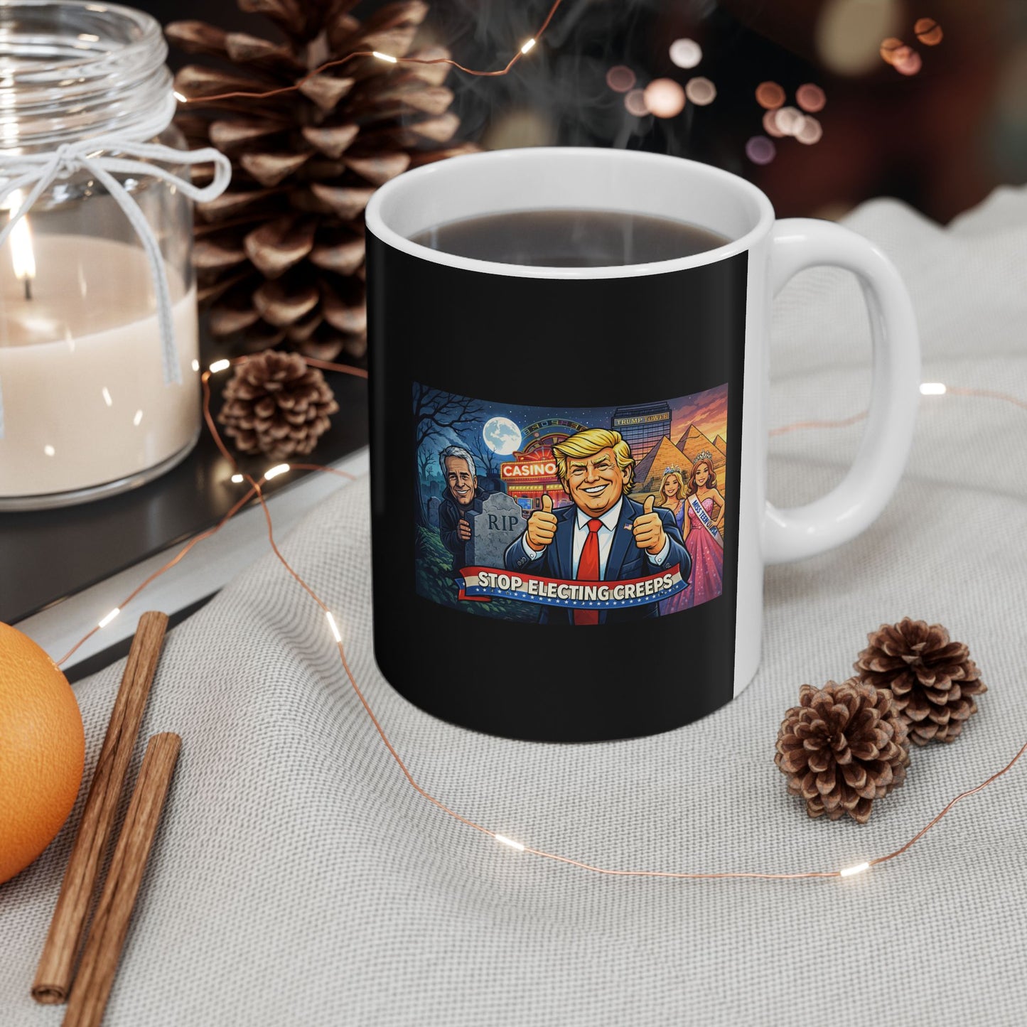 Celestial Goddess Ceramic Mug — Mystical Moon & Sun Art Coffee Cup (11oz/15oz)
