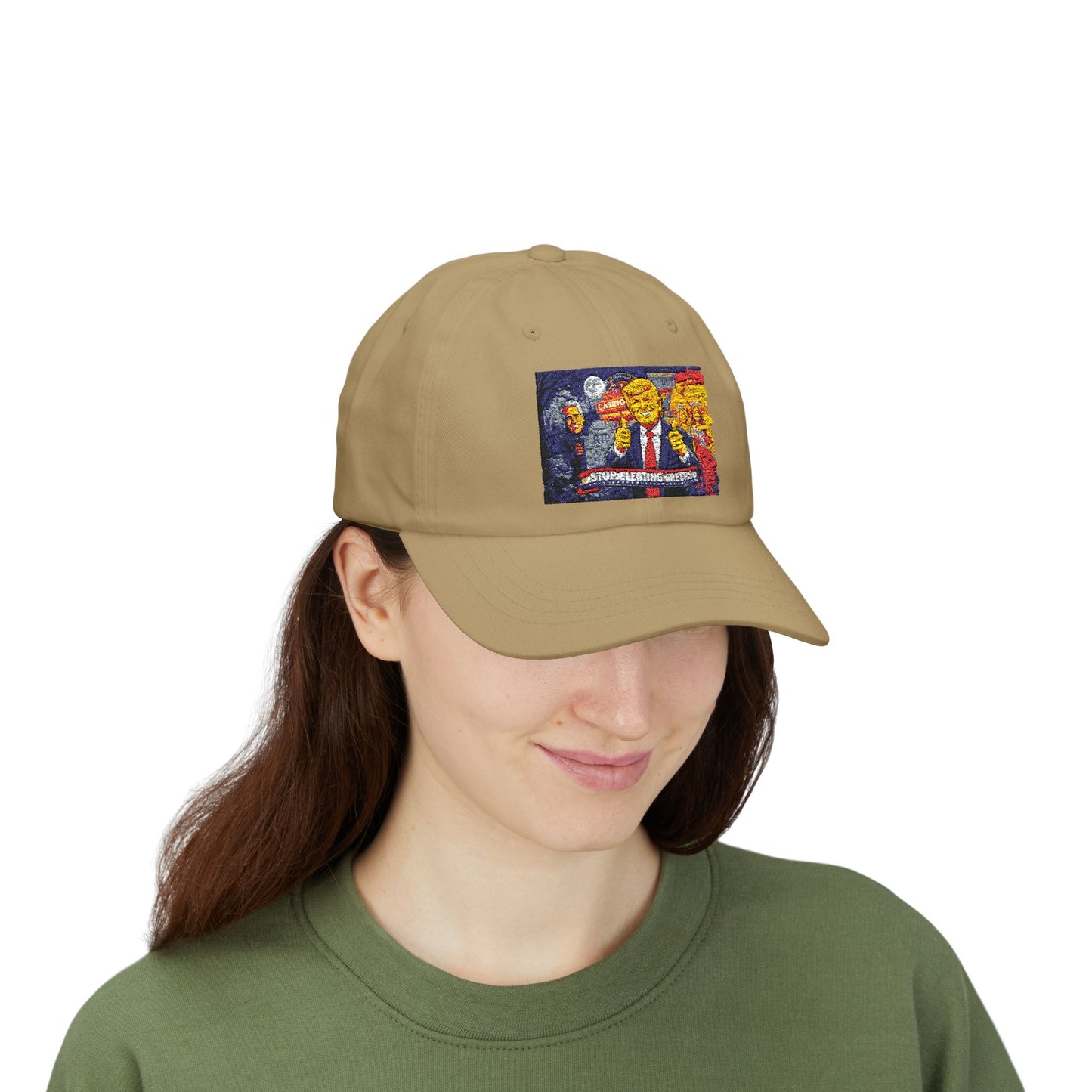 Dad Cap with Pixel Art Political Leader Design