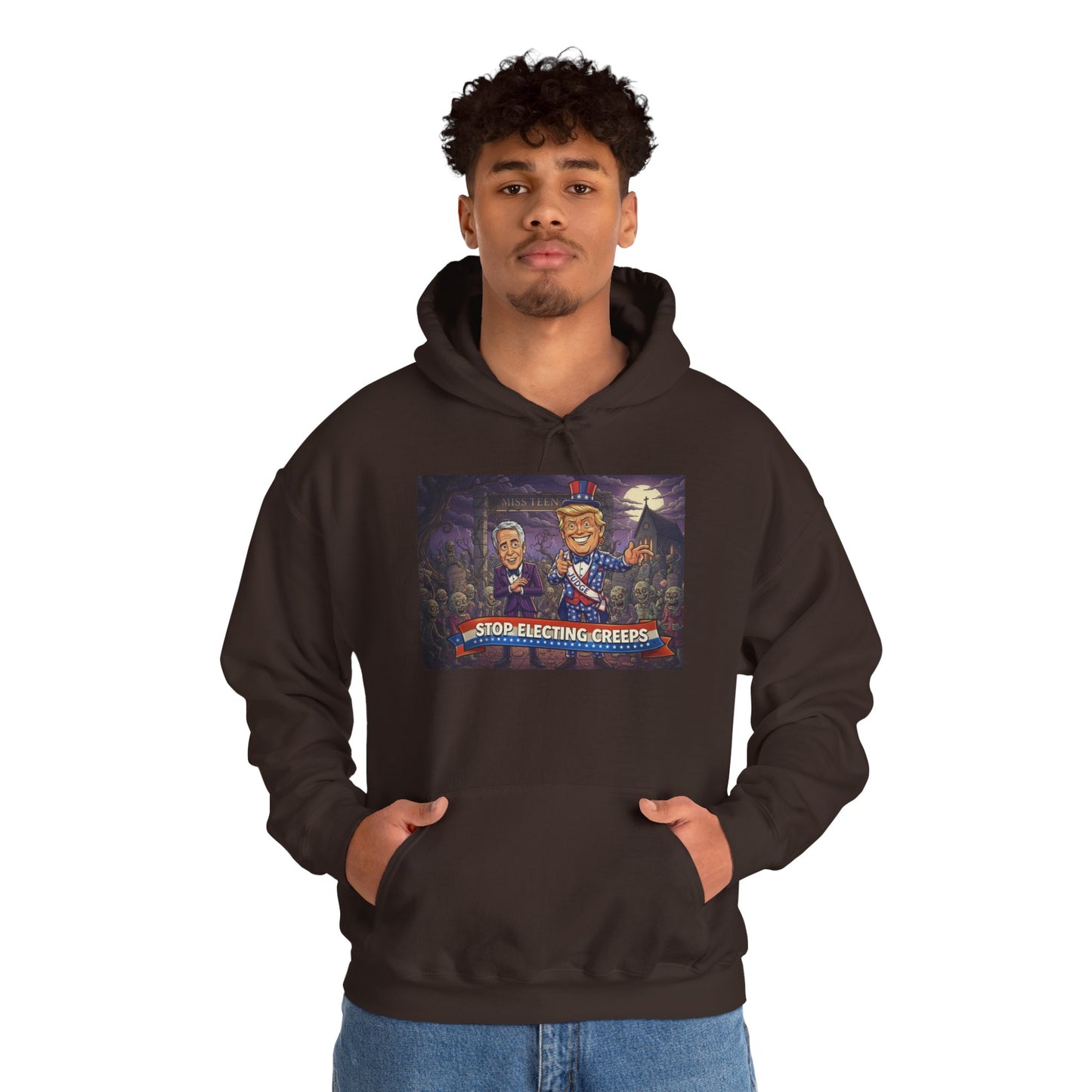 Patriotic Campfire Hoodie — 'Land of the Free' Vintage Americana Design