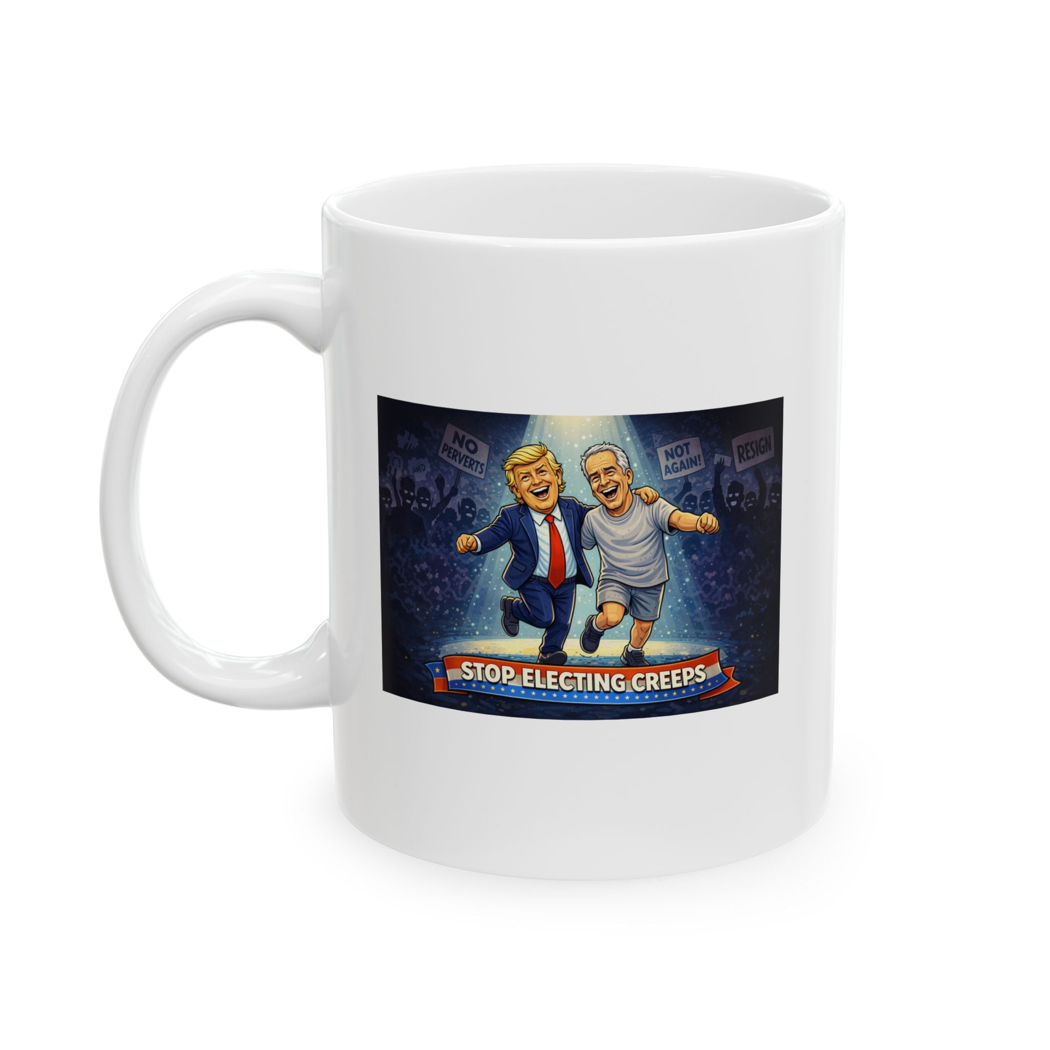 Ceramic Mug — Retro Neon Motorcycle Nightscape Coffee Cup (11oz, 15oz)