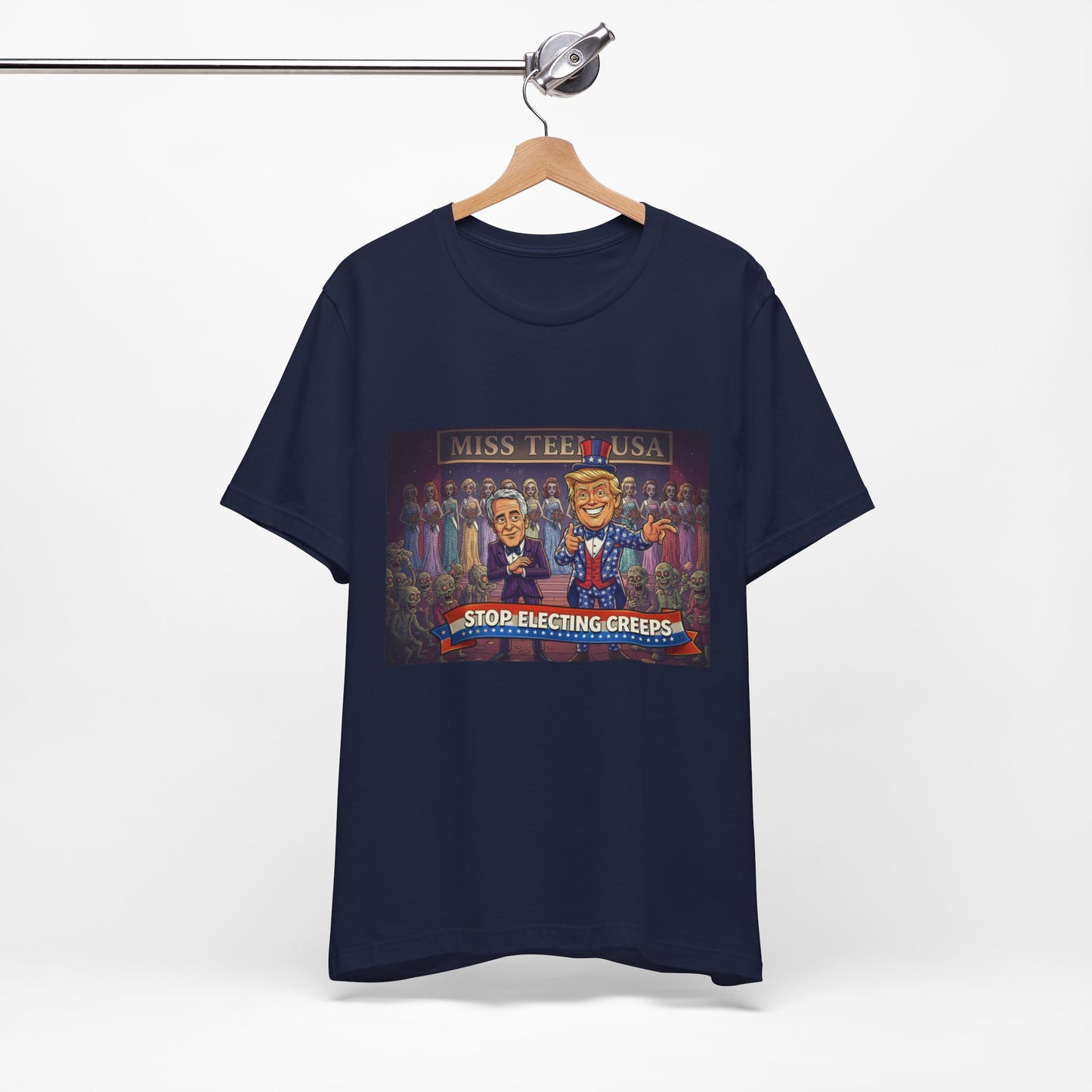Political Satire Tee – "Stop Electing Creeps" Graphic Shirt