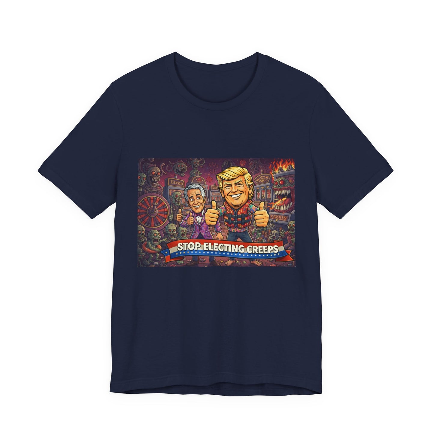 Political Satire Tee — "Stop Electing Creeps" Graphic Shirt