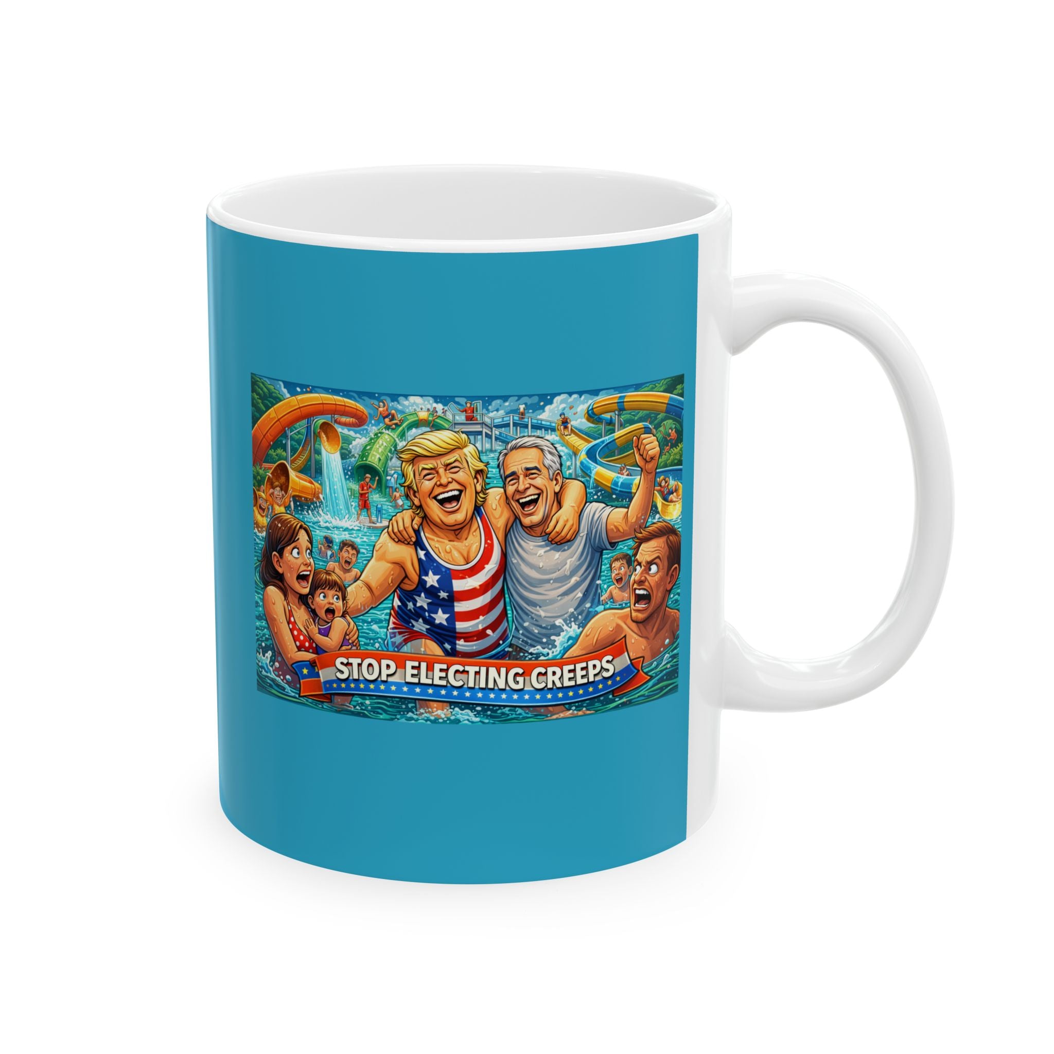 Beach Day Ceramic Mug — Retro Surfing Cartoon Design (11oz & 15oz)