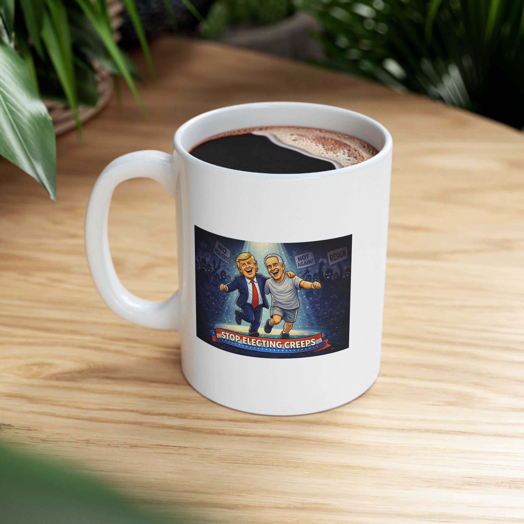 Ceramic Mug — Retro Neon Motorcycle Nightscape Coffee Cup (11oz, 15oz)