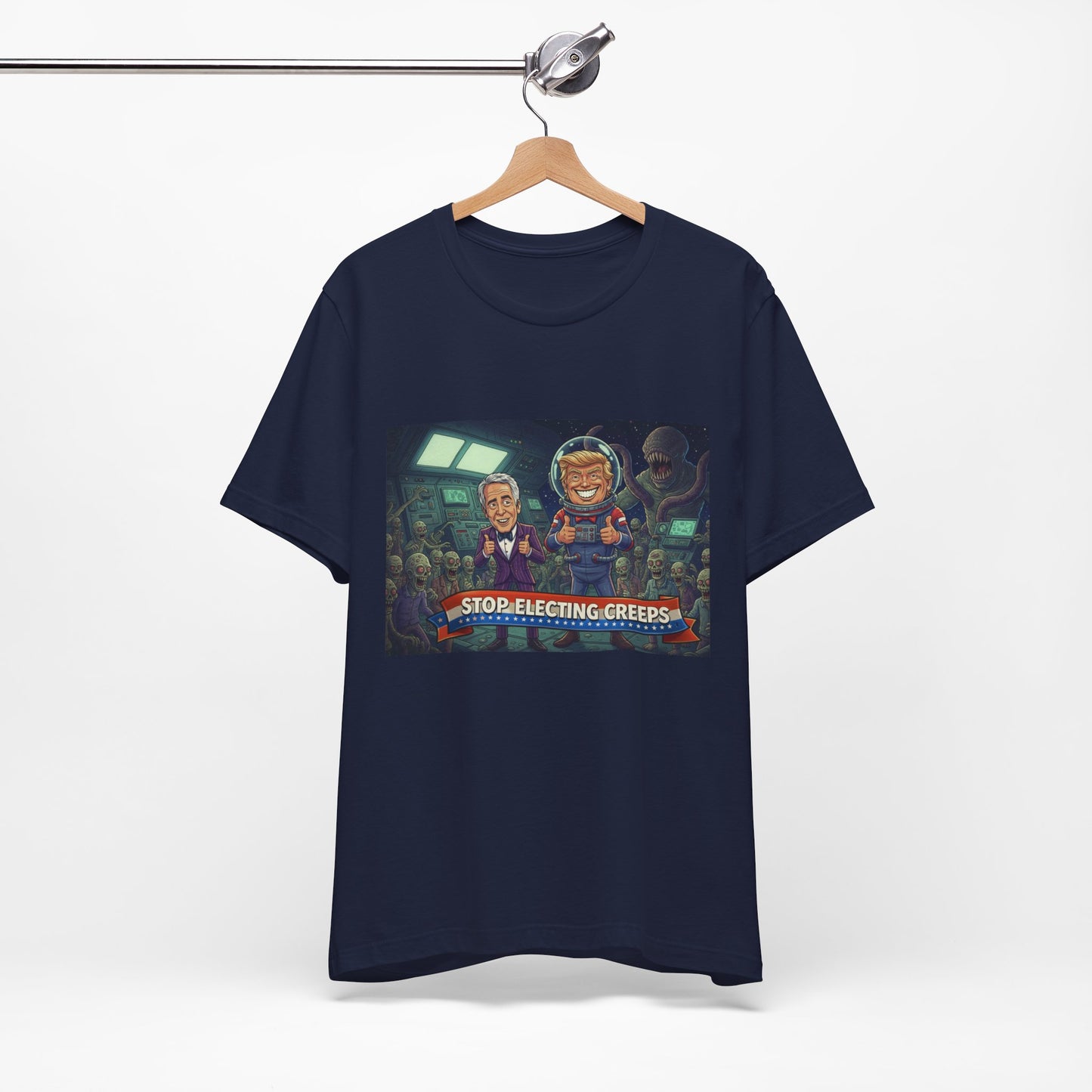 Political Satire Tee — “Stop Electing Creeps” Graphic Shirt