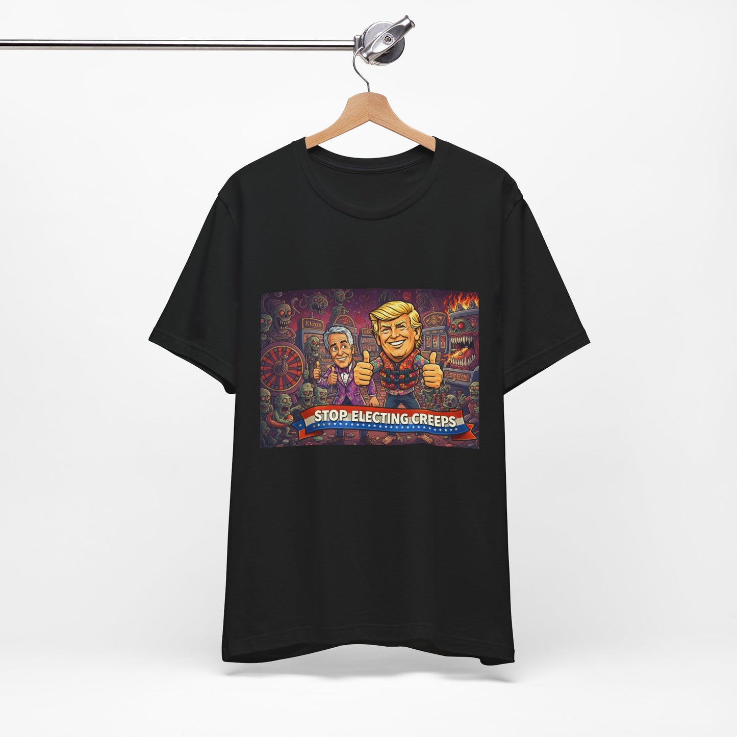 Political Satire Tee — "Stop Electing Creeps" Graphic Shirt