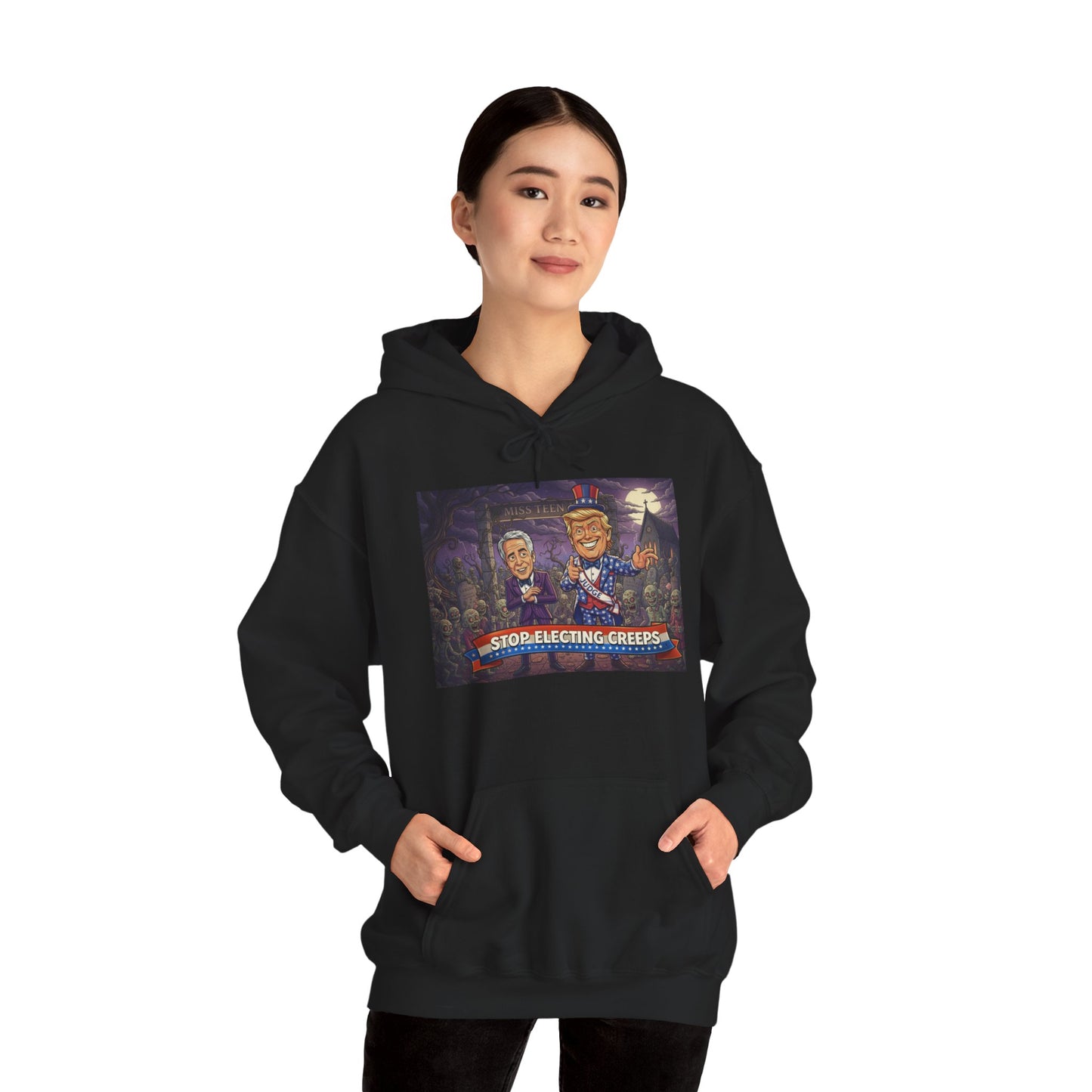 Patriotic Campfire Hoodie — 'Land of the Free' Vintage Americana Design