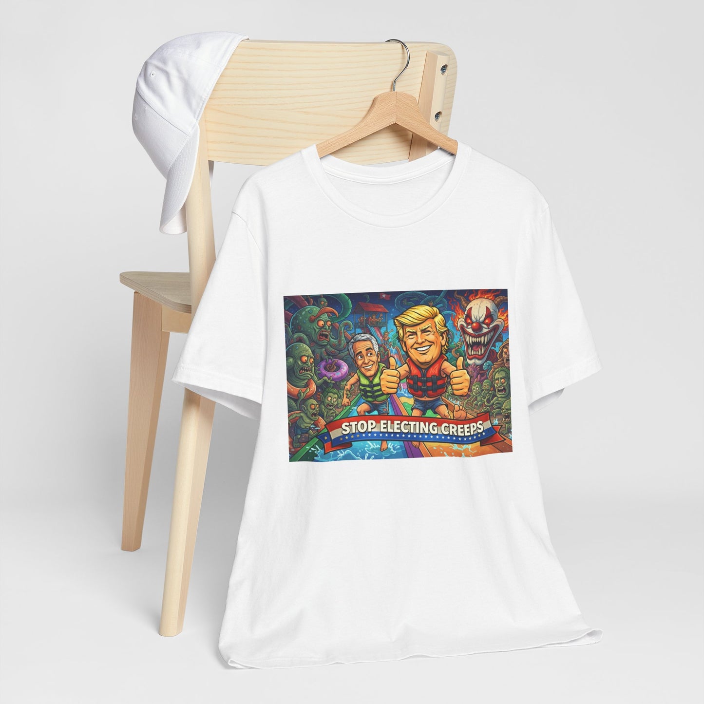 Political Graphic Tee — "Stop Electing Creeps" Bold Protest T‑Shirt