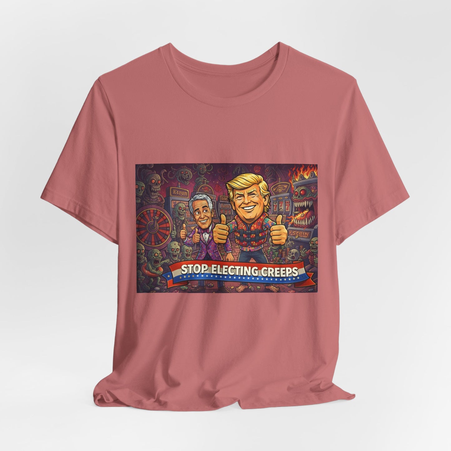 Political Satire Tee — "Stop Electing Creeps" Graphic Shirt