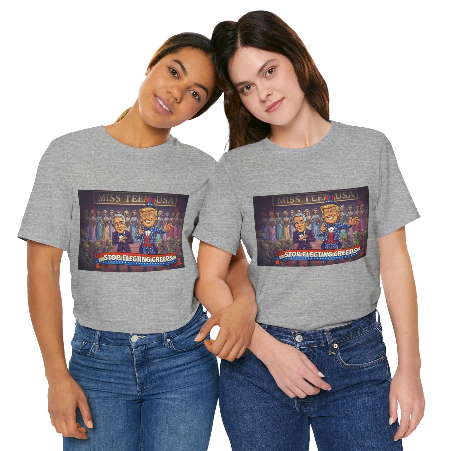 Political Satire Tee – "Stop Electing Creeps" Graphic Shirt