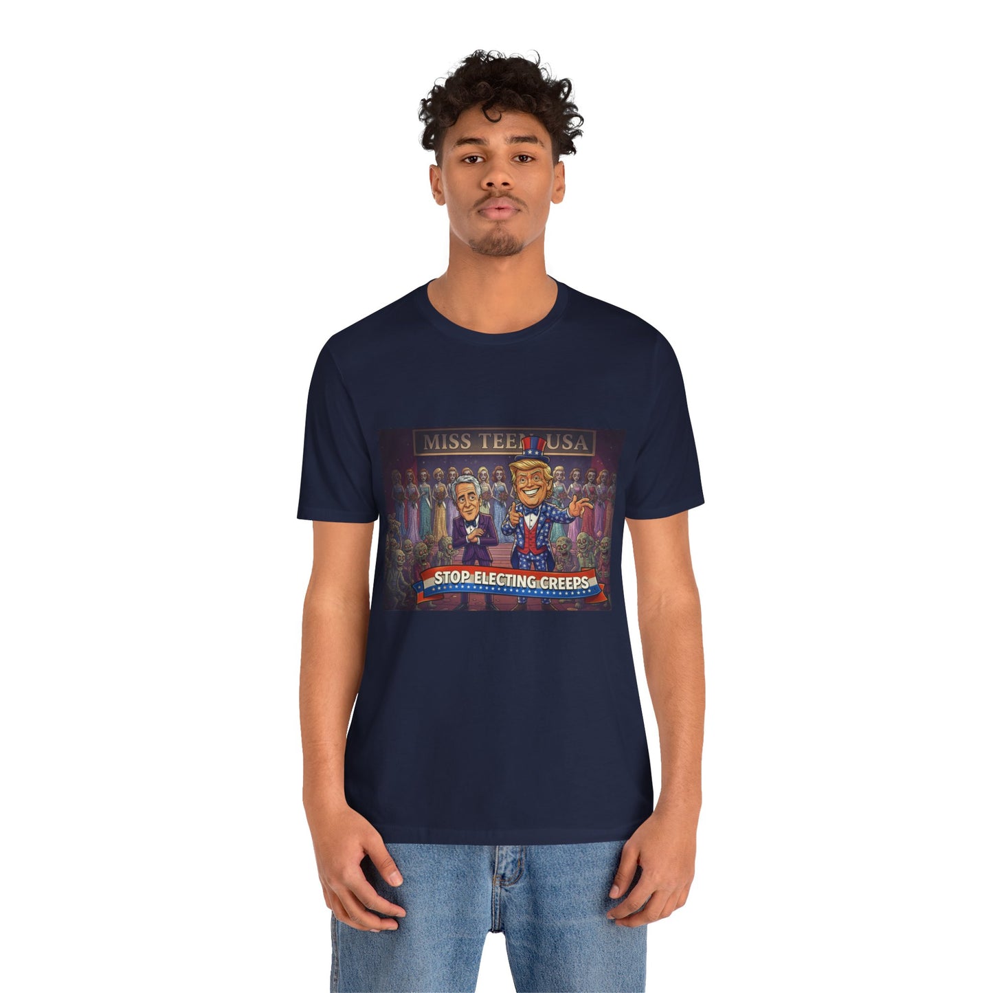 Political Satire Tee – "Stop Electing Creeps" Graphic Shirt