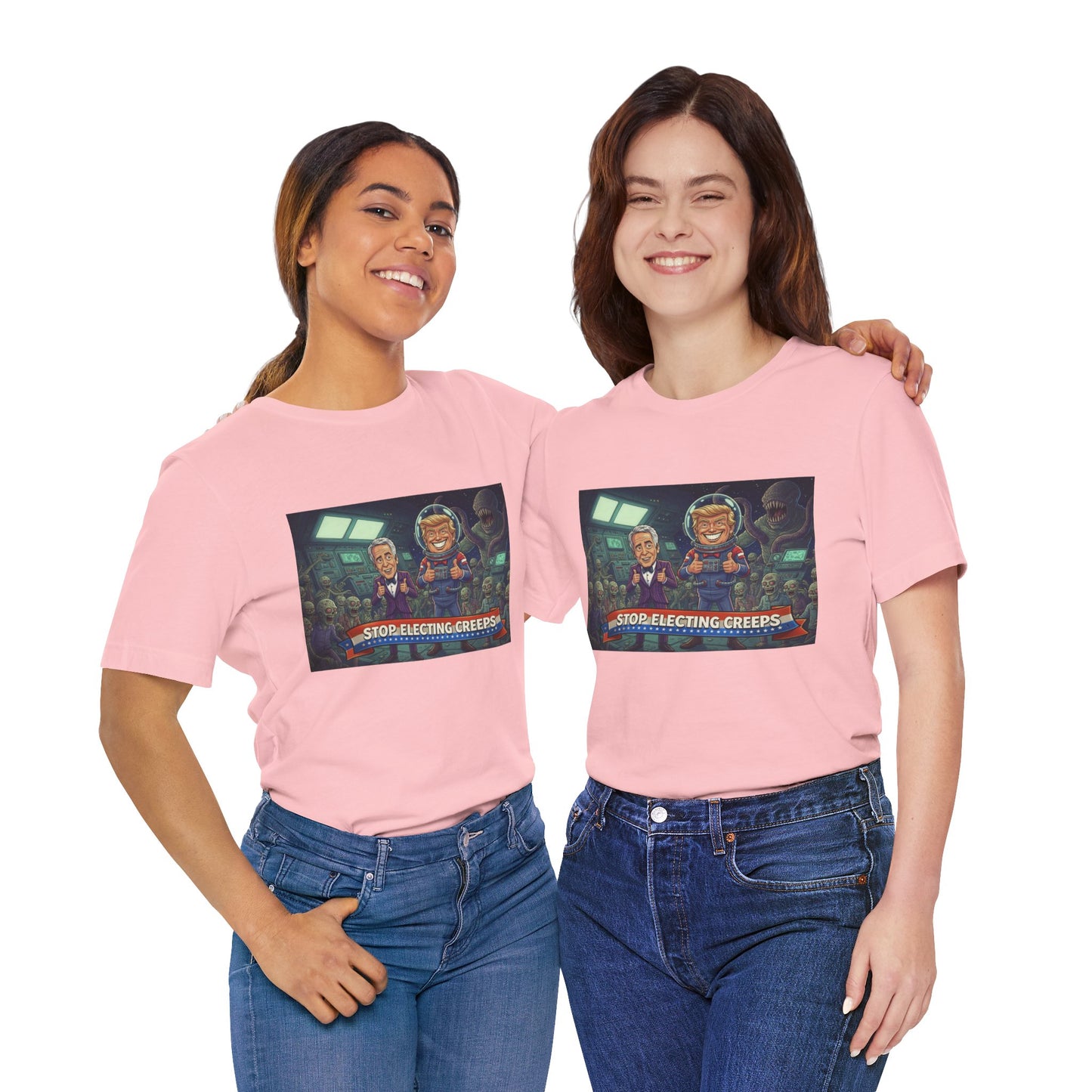 Political Satire Tee — “Stop Electing Creeps” Graphic Shirt