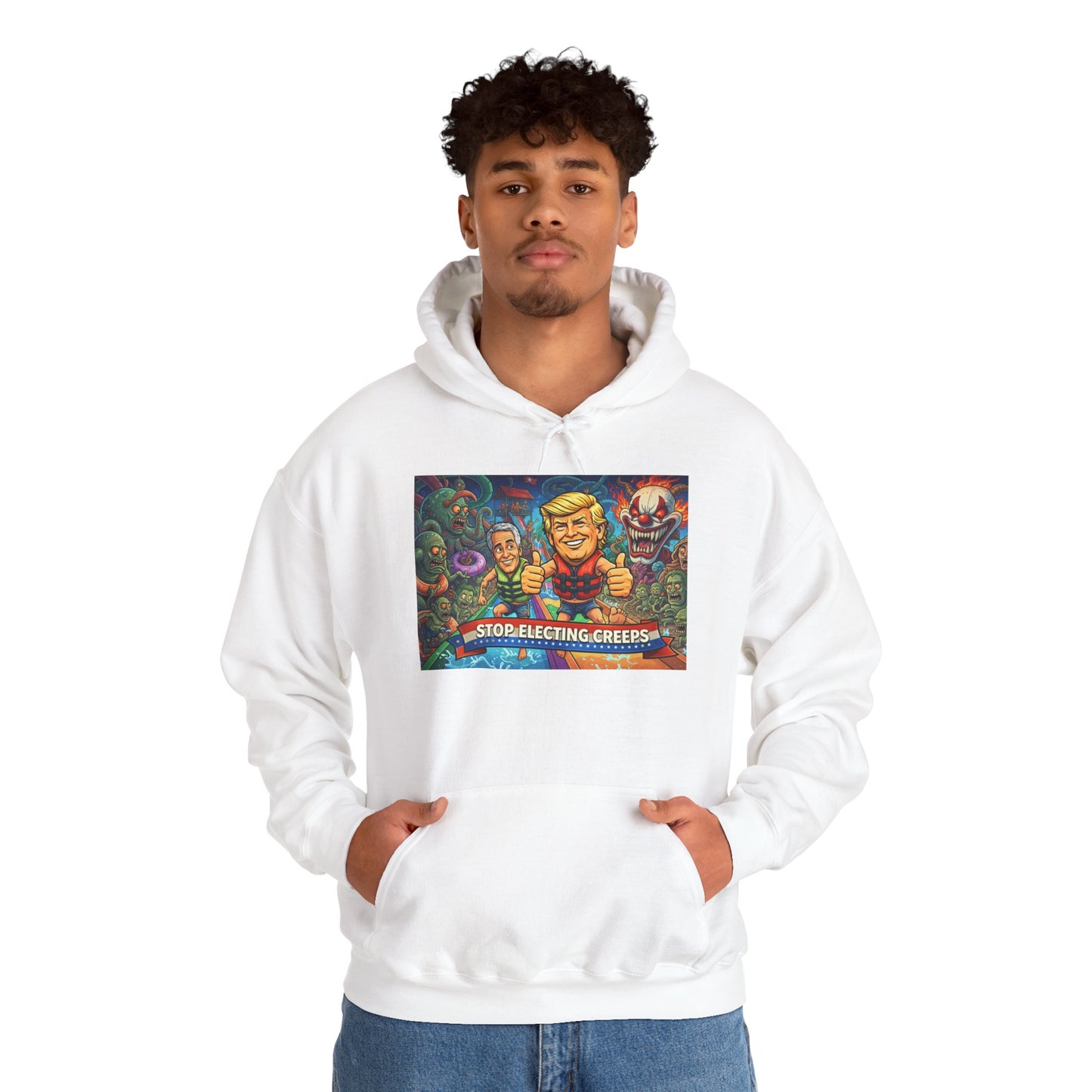 Stop Selecting Creeps Hoodie — Satirical Political Graphic Pullover