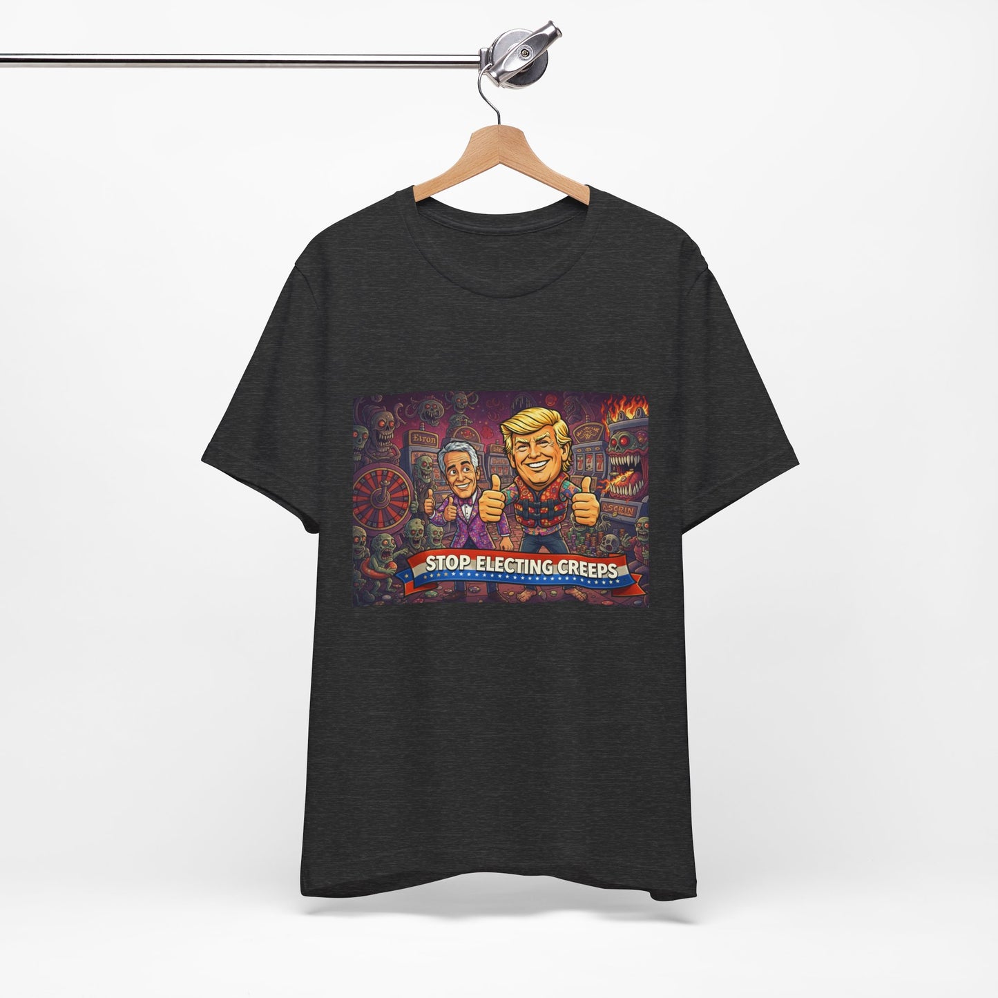Political Satire Tee — "Stop Electing Creeps" Graphic Shirt