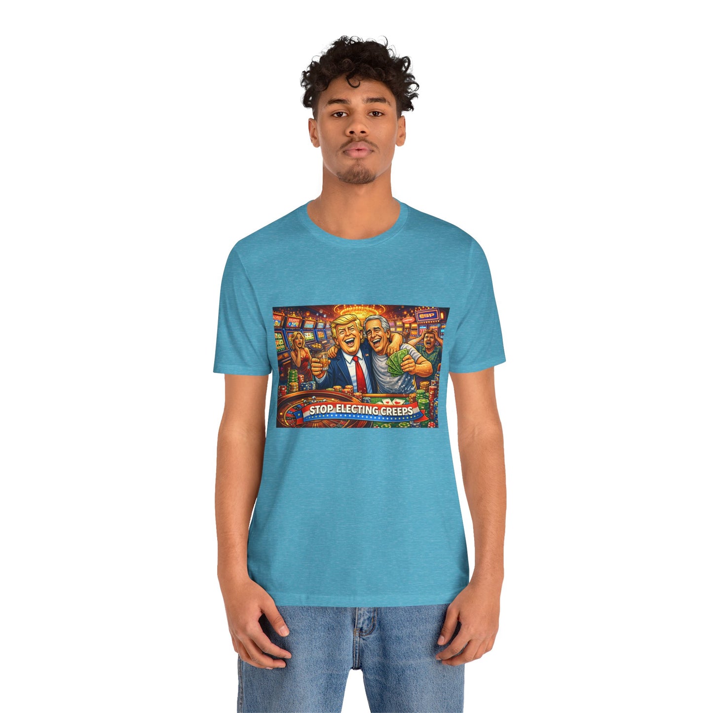 Stop Electing Creeps Graphic Tee — Political Satire T‑Shirt