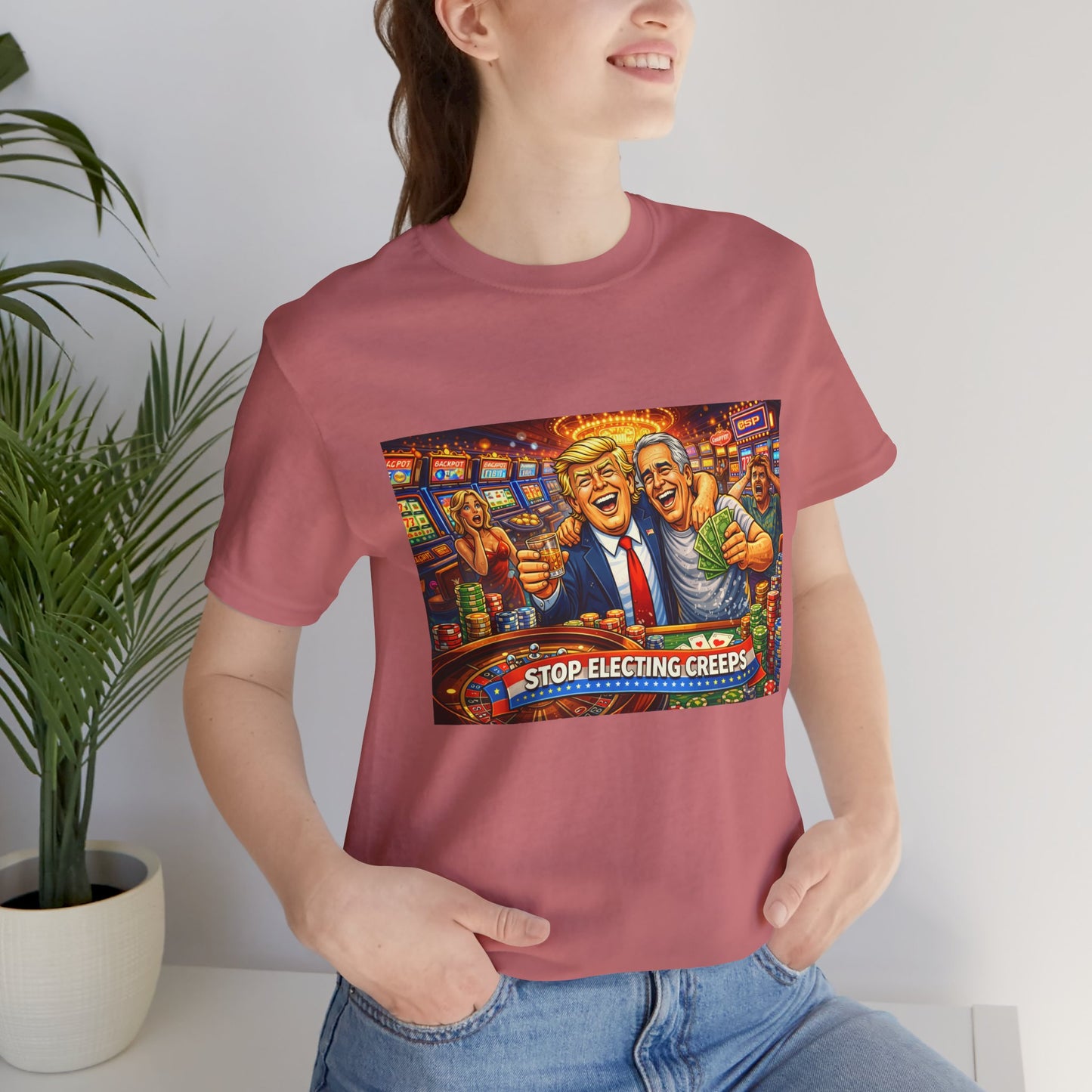 Stop Electing Creeps Graphic Tee — Political Satire T‑Shirt