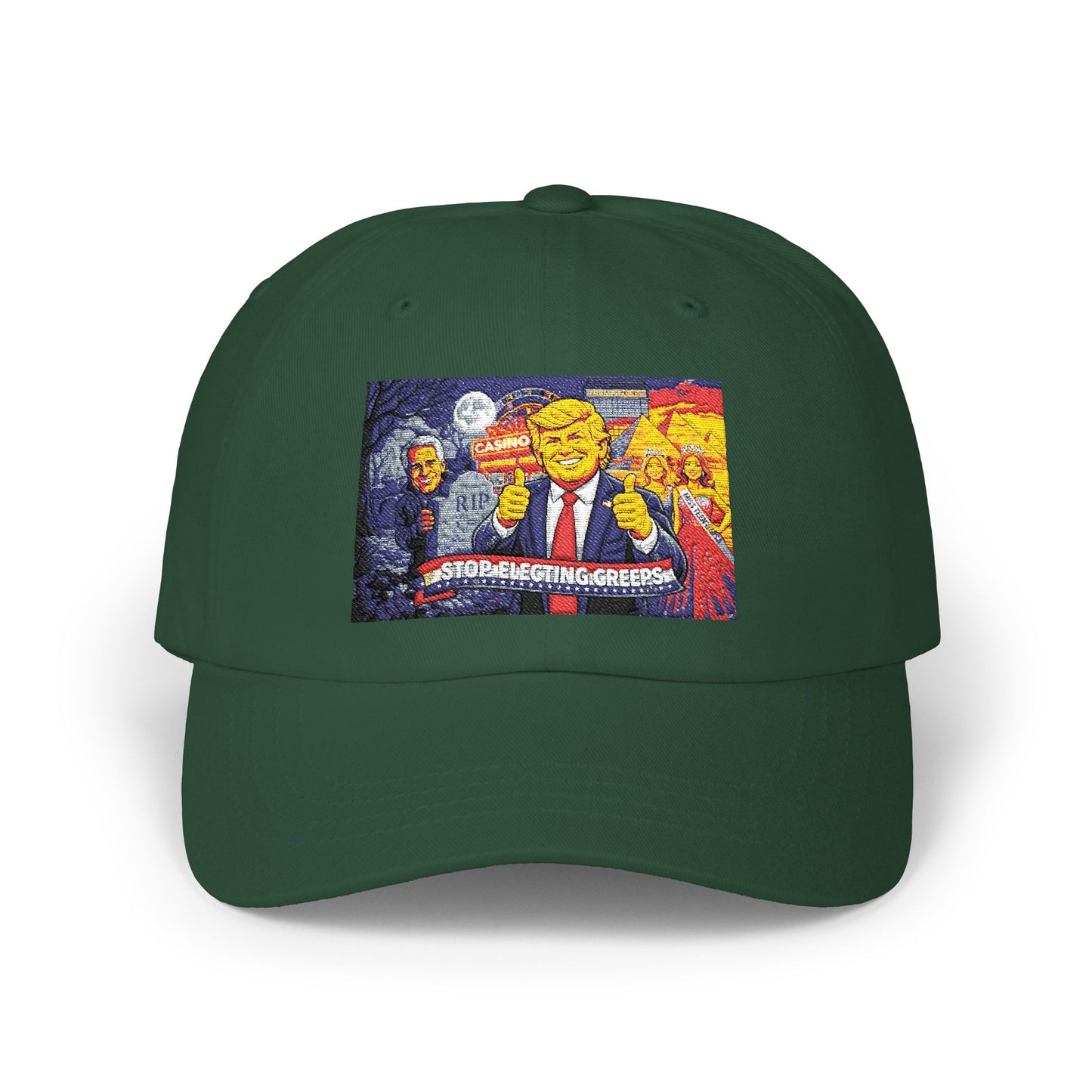 Dad Cap with Pixel Art Political Leader Design