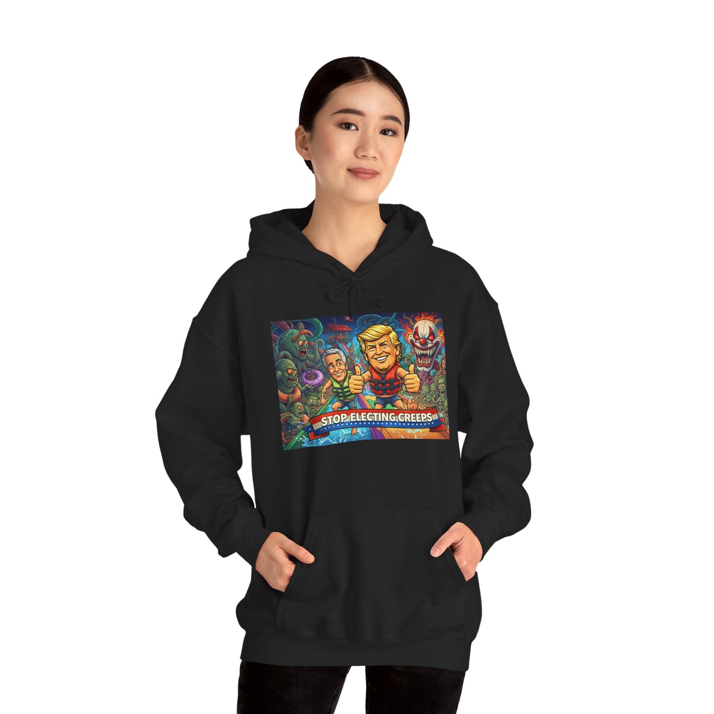 Stop Selecting Creeps Hoodie — Satirical Political Graphic Pullover