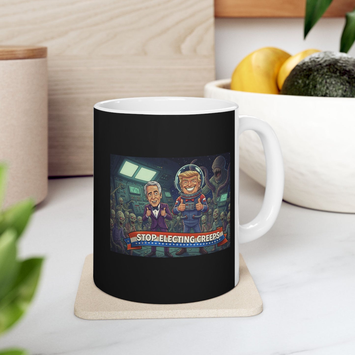 Coffee Mug - Retro Arcade Skeletons Gaming Scene (11oz/15oz)