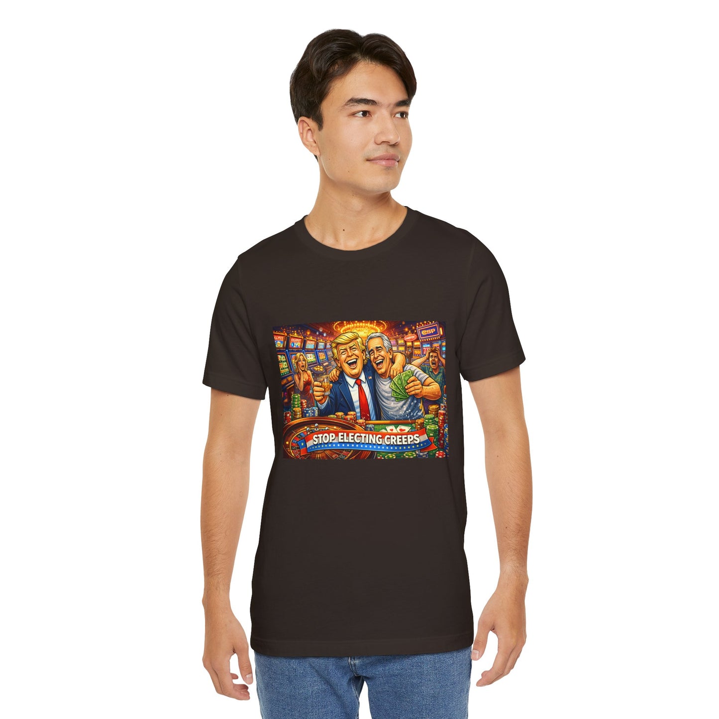 Stop Electing Creeps Graphic Tee — Political Satire T‑Shirt