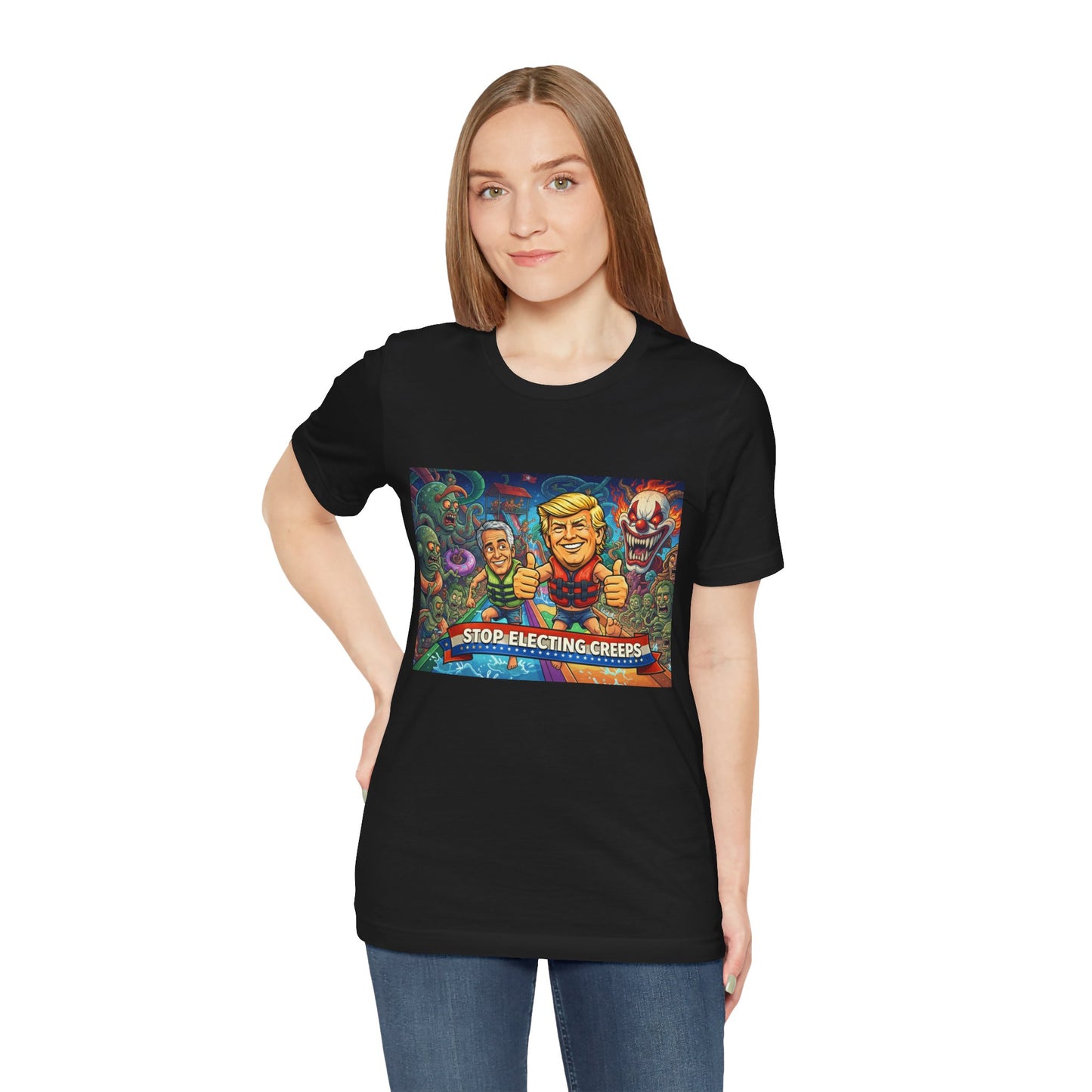 Political Graphic Tee — "Stop Electing Creeps" Bold Protest T‑Shirt