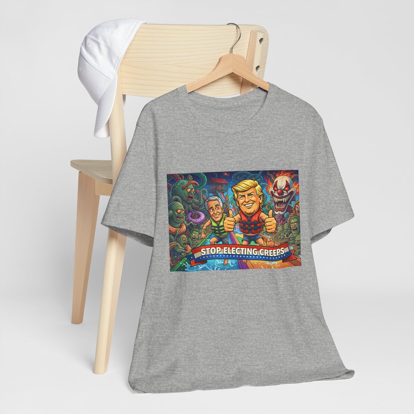 Political Graphic Tee — "Stop Electing Creeps" Bold Protest T‑Shirt