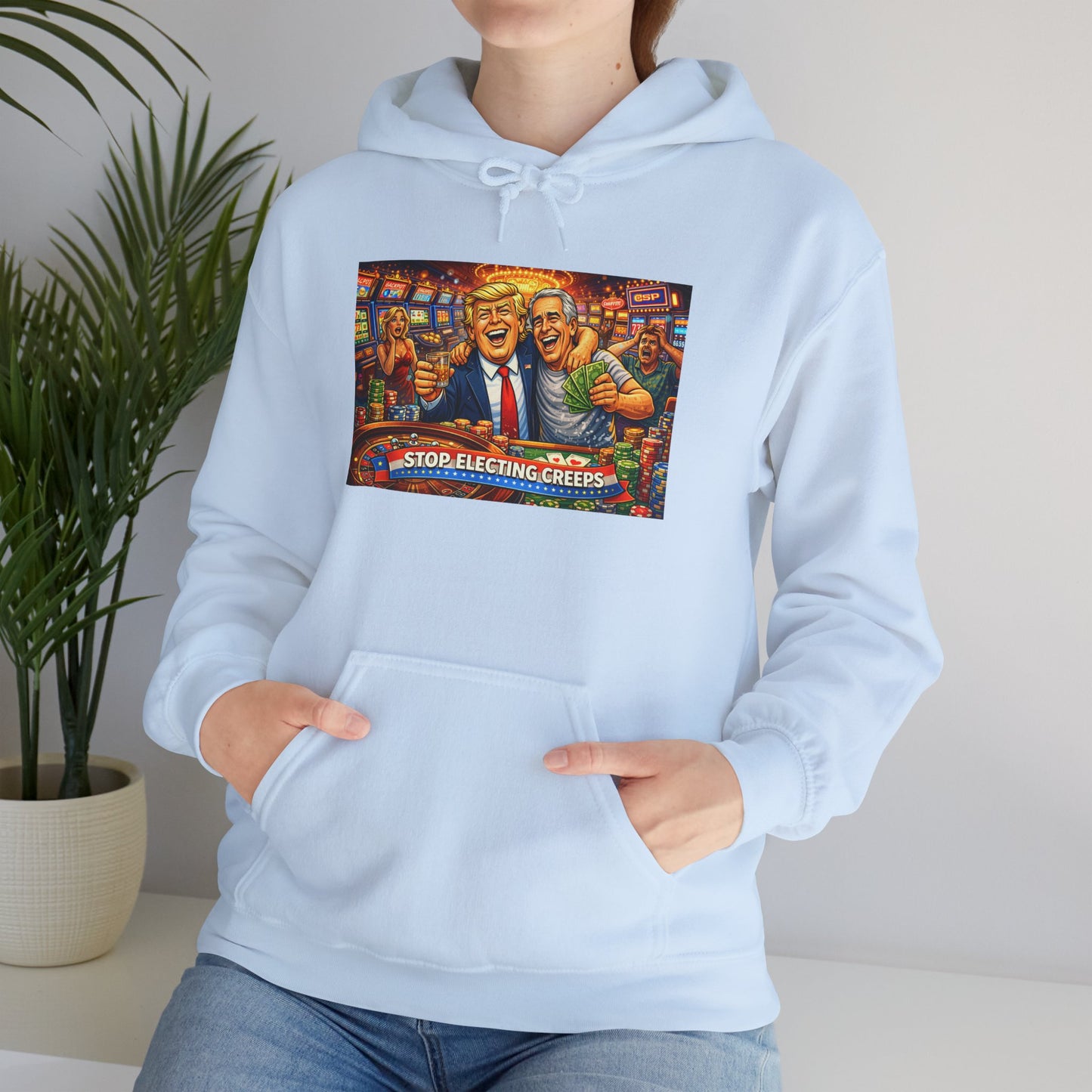 Political Parody Hoodie — 'Stop Blanching Beer' Colorful Satire Design