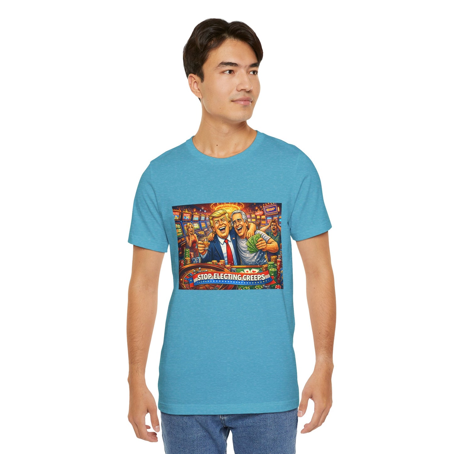 Stop Electing Creeps Graphic Tee — Political Satire T‑Shirt