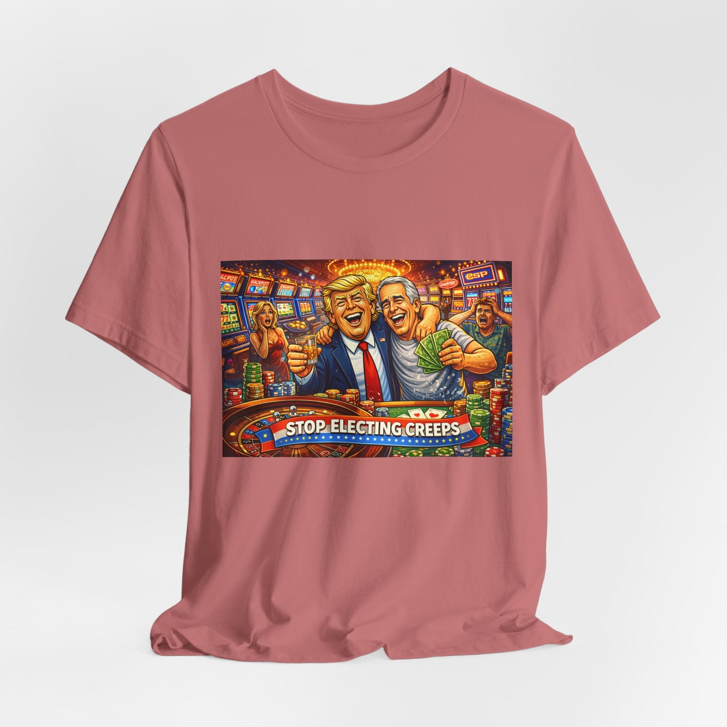 Stop Electing Creeps Graphic Tee — Political Satire T‑Shirt