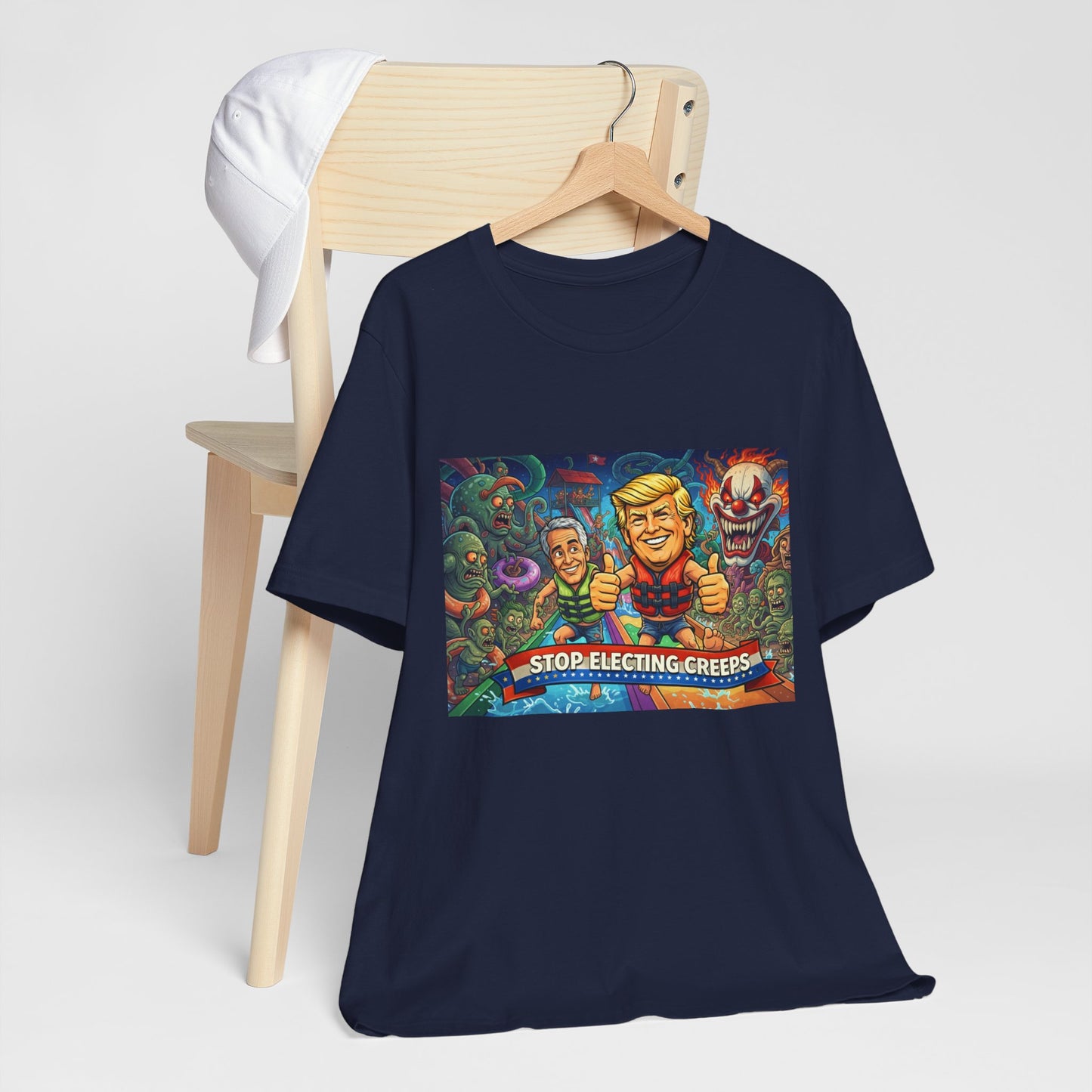 Political Graphic Tee — "Stop Electing Creeps" Bold Protest T‑Shirt