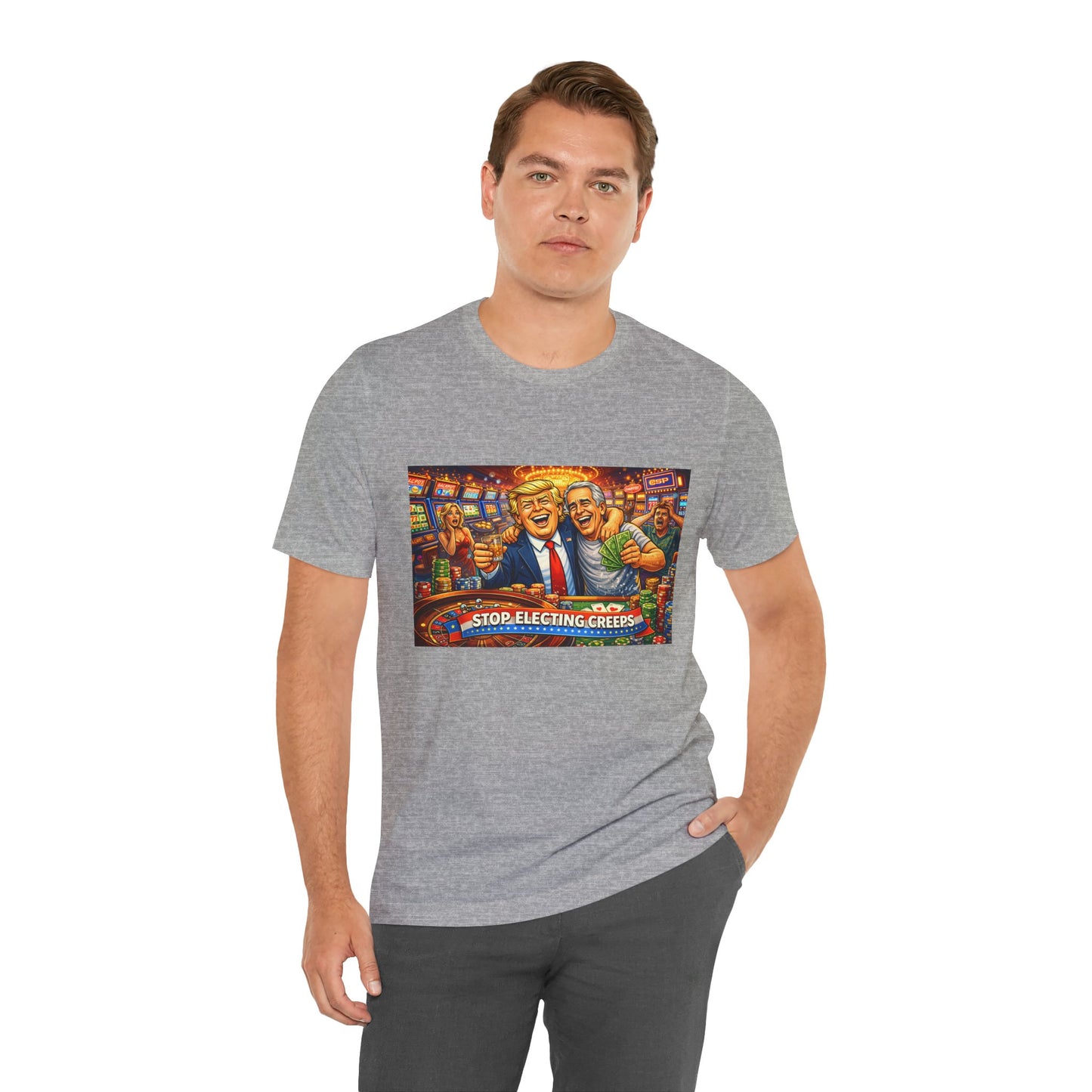 Stop Electing Creeps Graphic Tee — Political Satire T‑Shirt