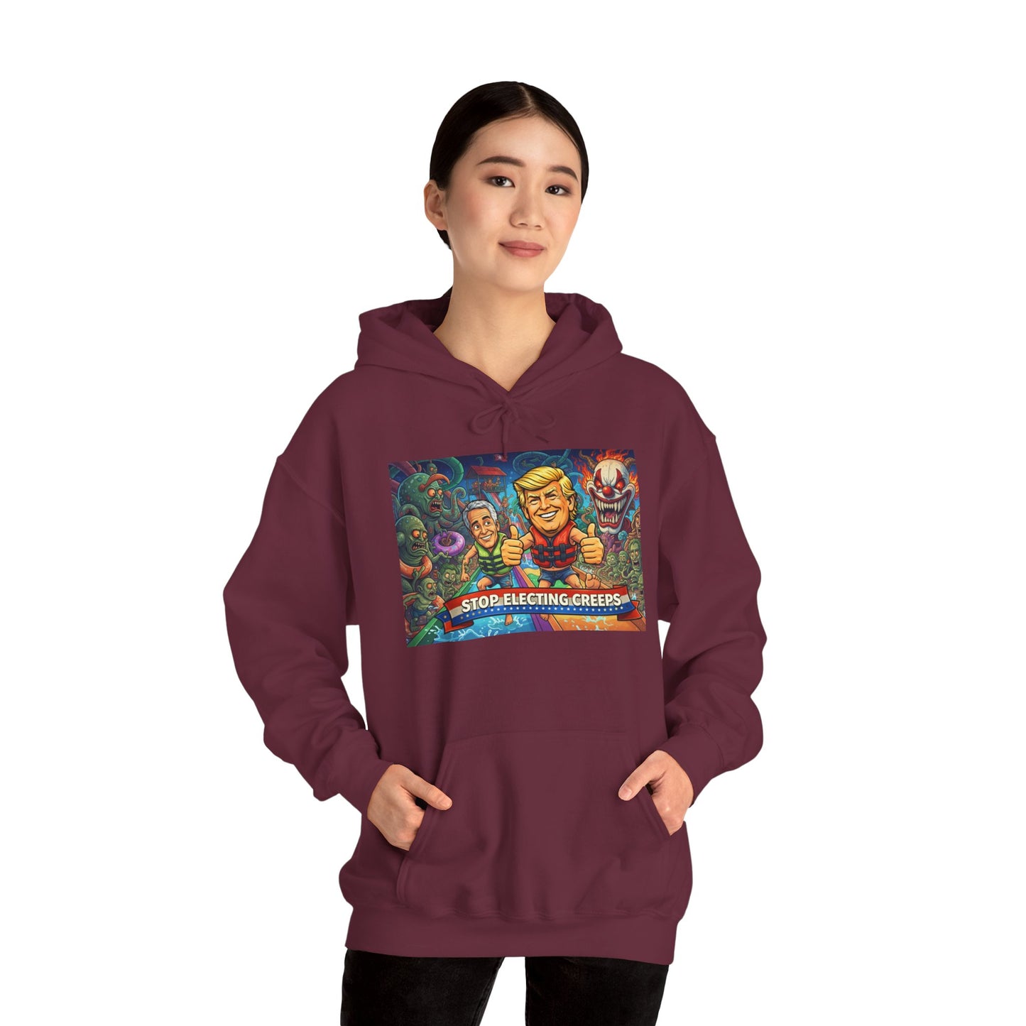 Stop Selecting Creeps Hoodie — Satirical Political Graphic Pullover