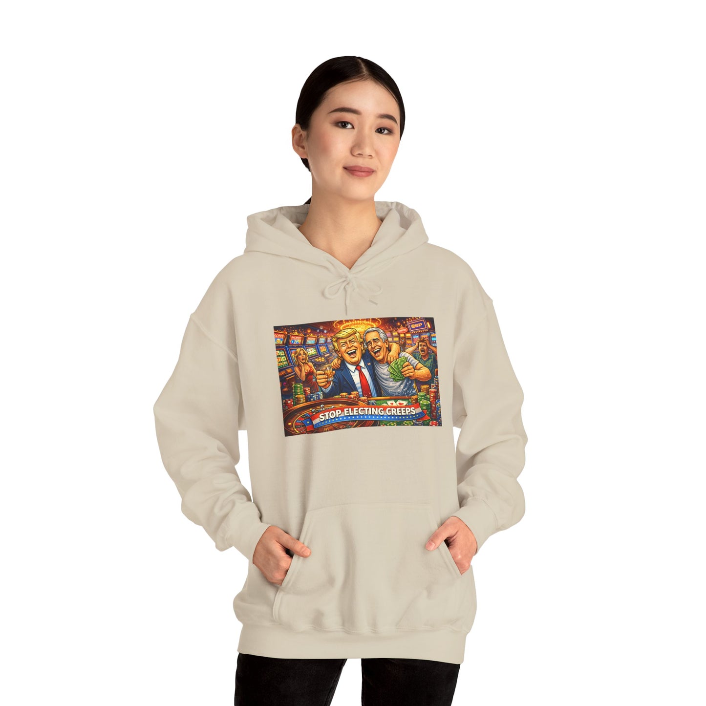 Political Parody Hoodie — 'Stop Blanching Beer' Colorful Satire Design