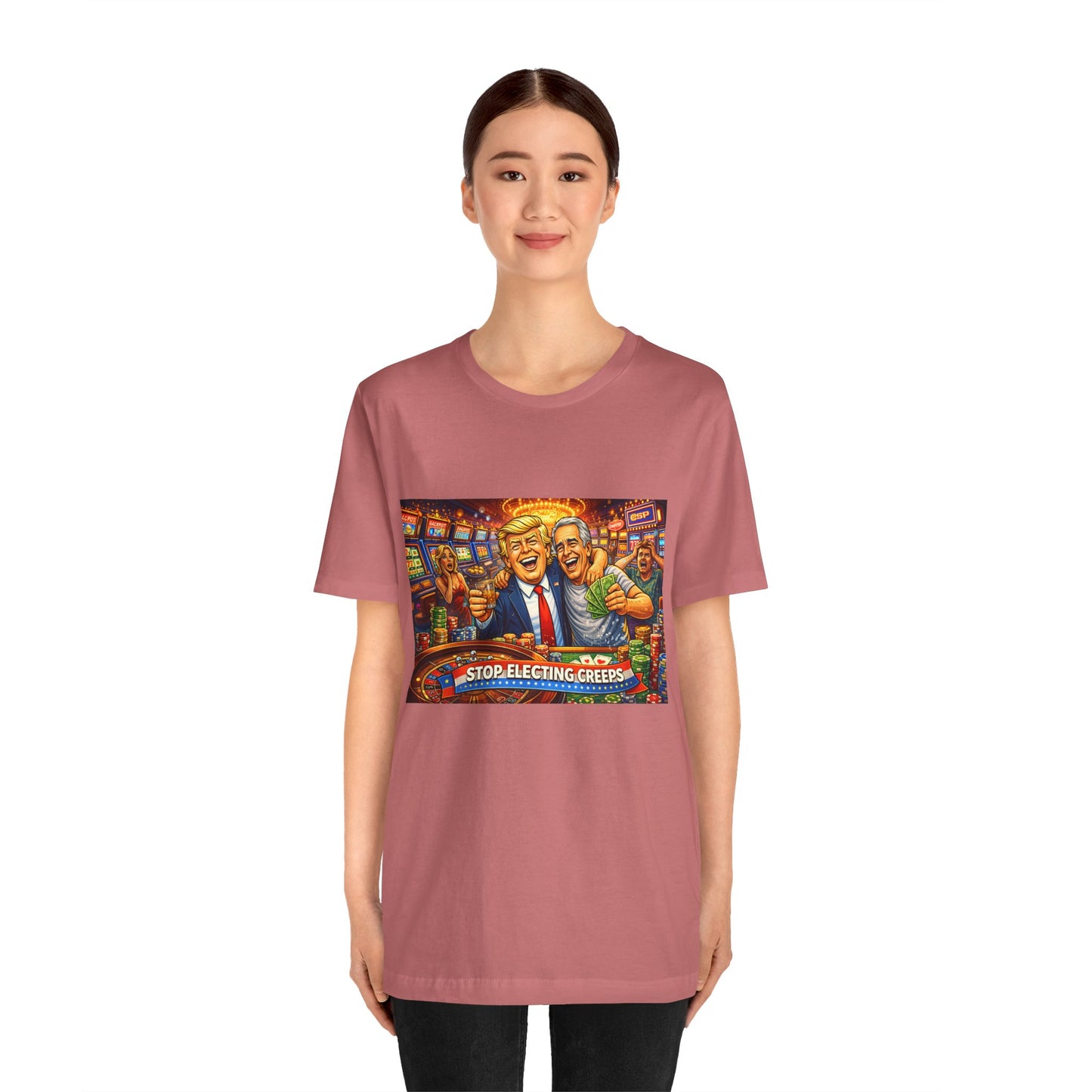 Stop Electing Creeps Graphic Tee — Political Satire T‑Shirt