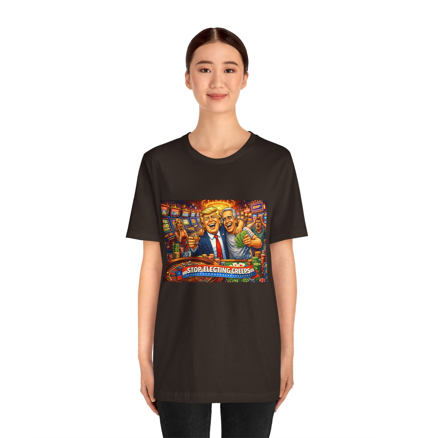 Stop Electing Creeps Graphic Tee — Political Satire T‑Shirt