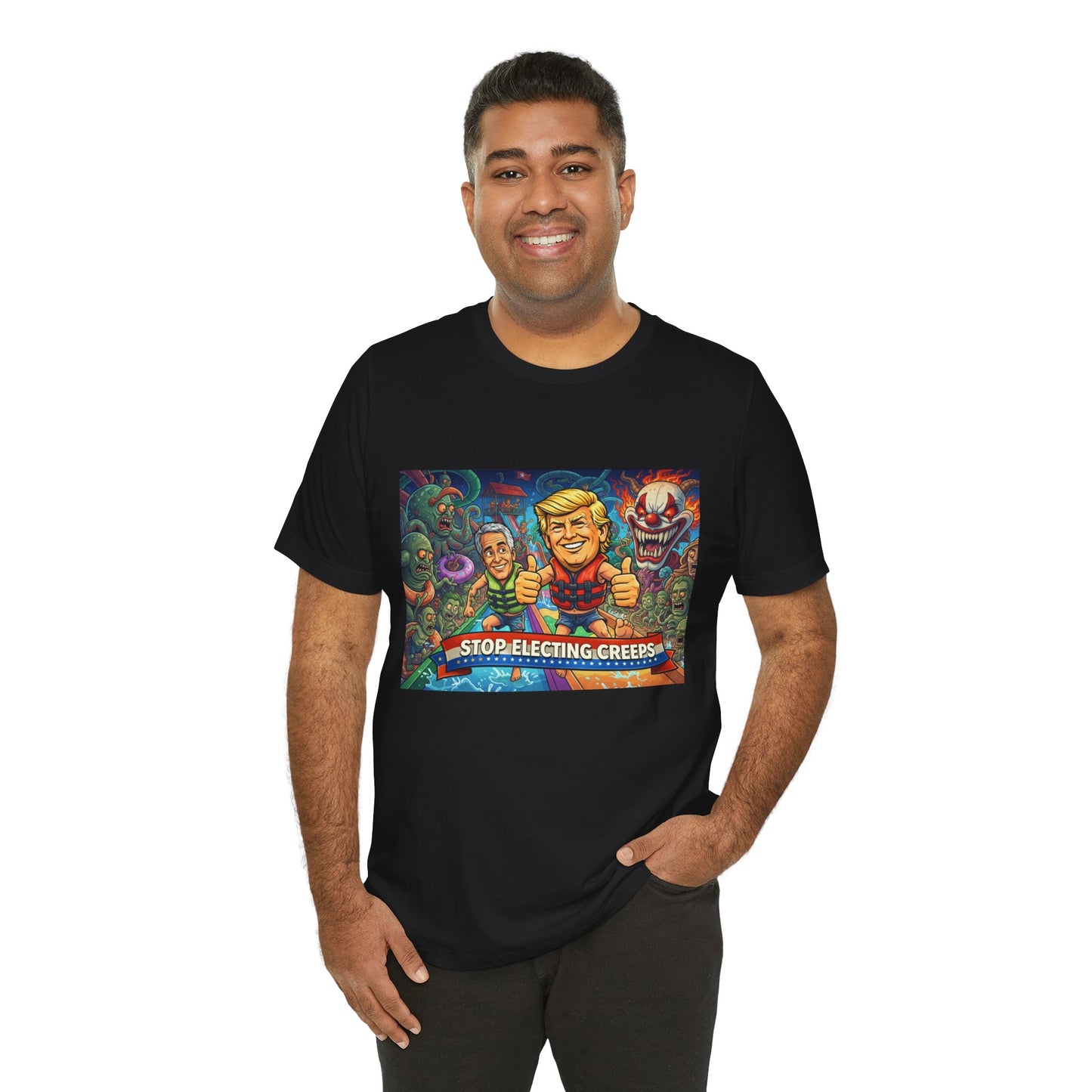 Political Graphic Tee — "Stop Electing Creeps" Bold Protest T‑Shirt